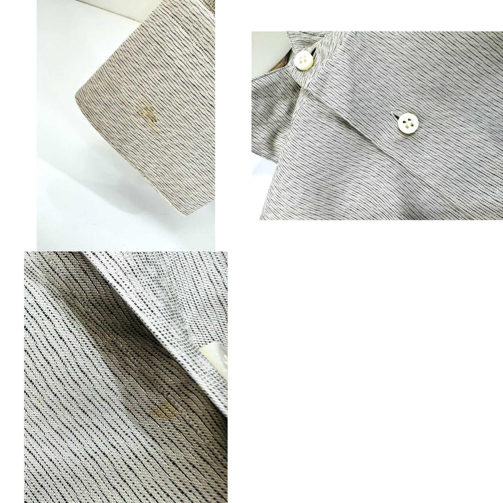 Brioni BRIONI Silk Mens S Shirt Long Sleeve Beige / Grayish Button-Up - Italy - Regular Size S Mens Shirt Silk Brioni Size US S / EU 44-46 / 1 - 8 Thumbnail
