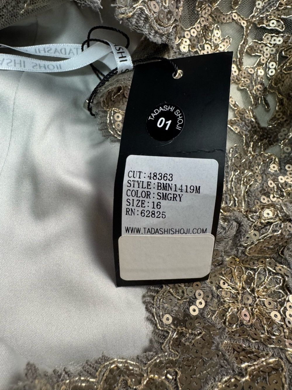 Tadashi Shoji NWT New Tadashi Shoji Delta Embroidered Sequin Dress In Smo Size XXL / US 16-18 / IT 52-54 - 8 Thumbnail