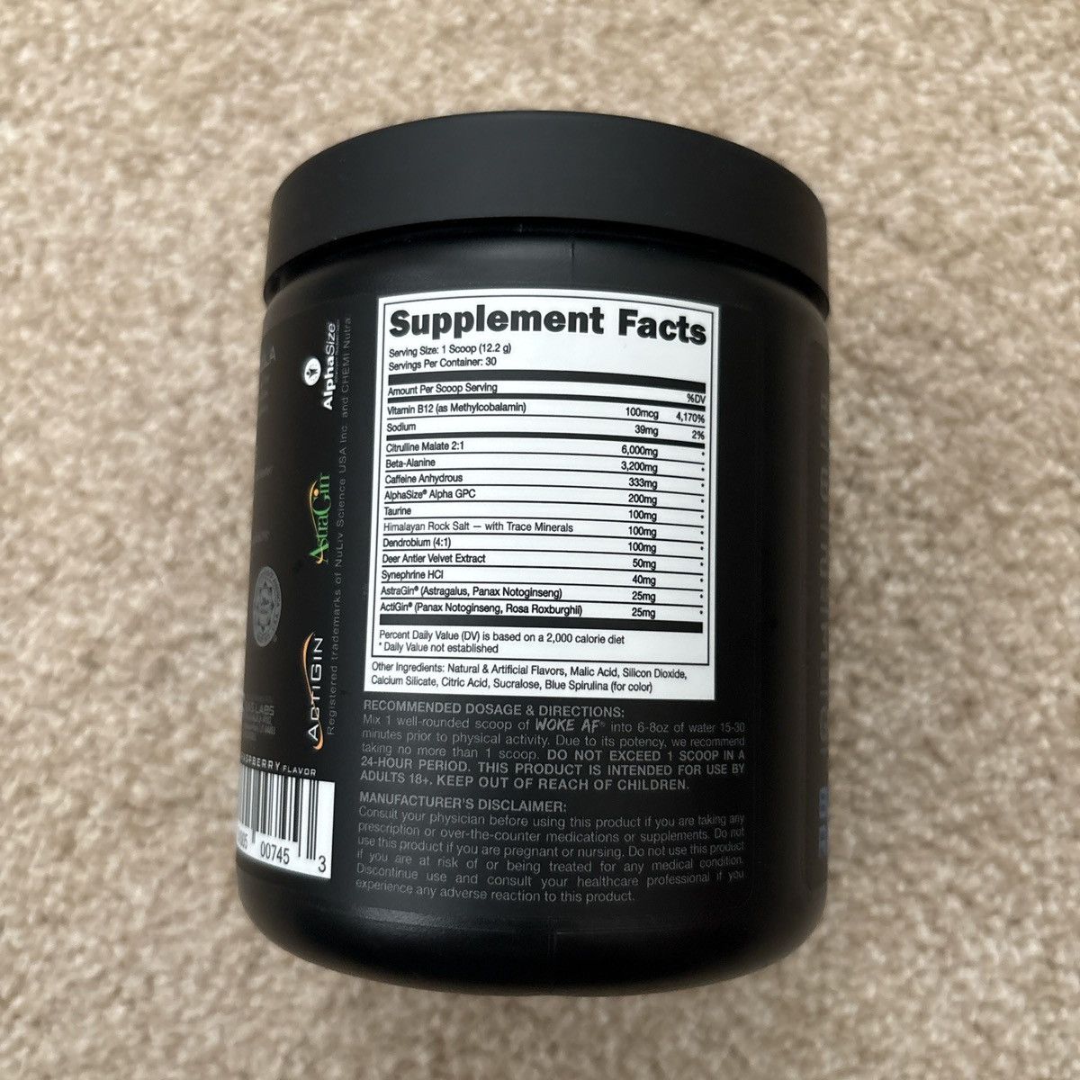 Other Woke AF pre-workout supplement in black and blue Size ONE SIZE - 2 Thumbnail