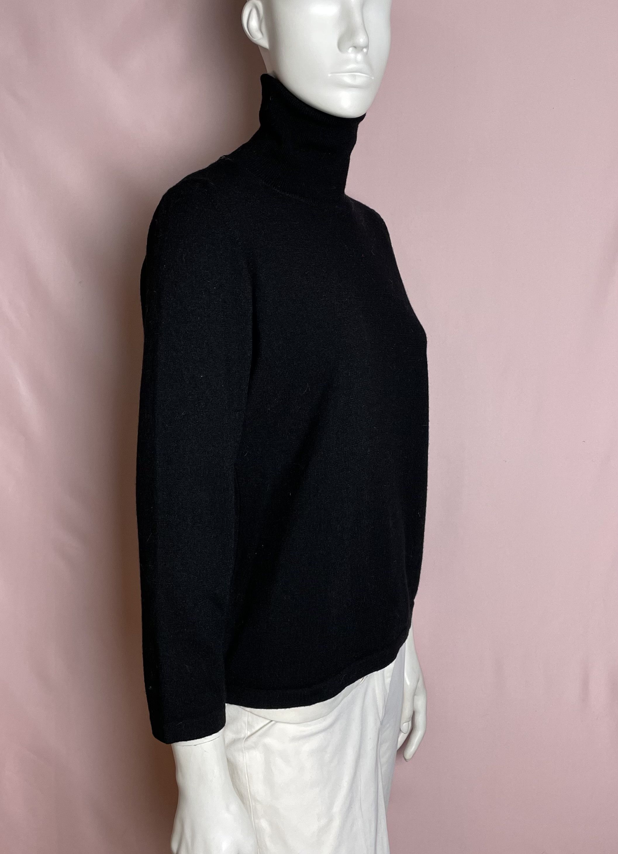 Fabiana Filippi Fabiana Filippi Merino Wool Black High neck Sweater Size XL / US 12-14 / IT 48-50 - 4 Thumbnail