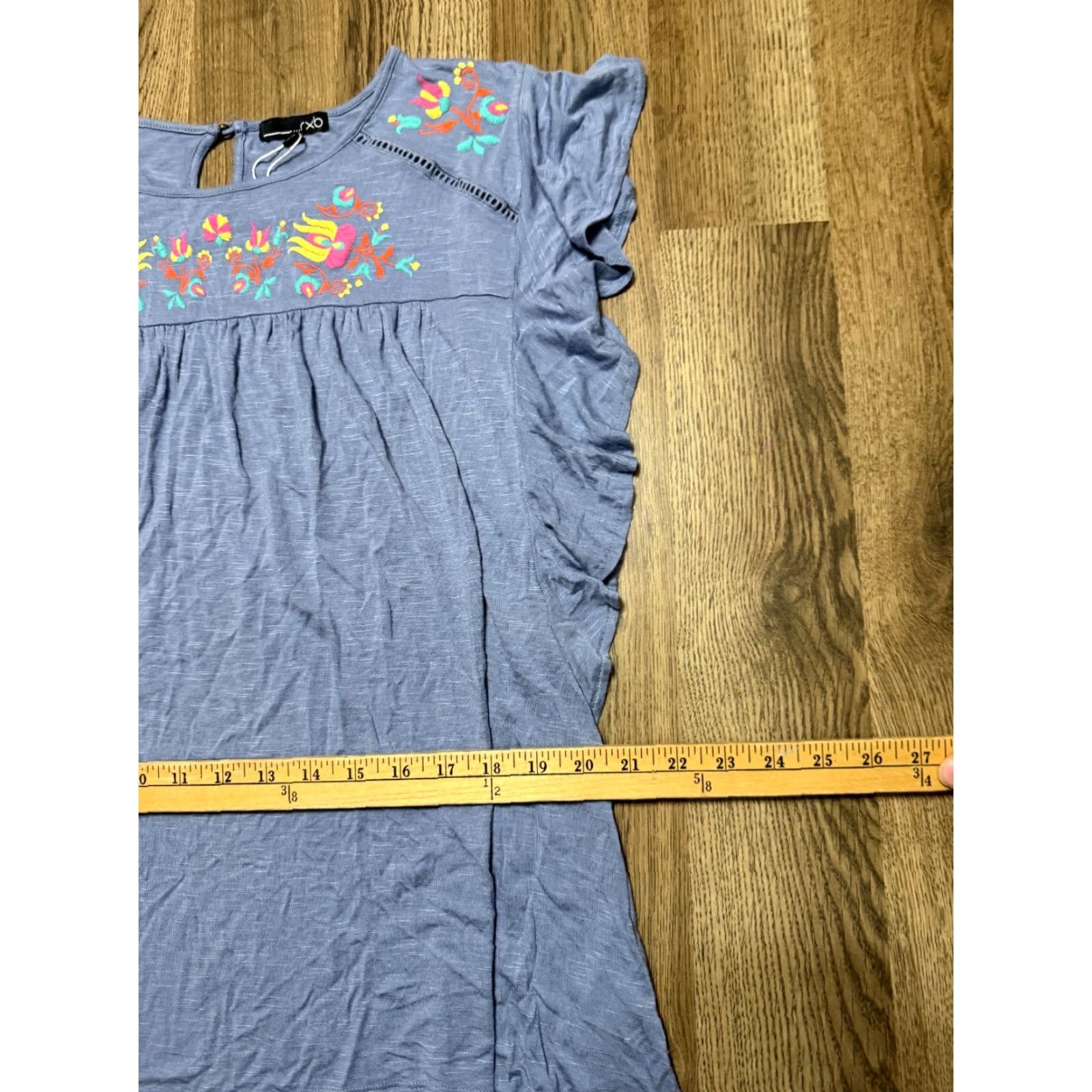 Vintage RXB Shirt Women's Large Blue Short Sleeve Embroidered T-Shirt Size L / US 10 / IT 46 - 6 Thumbnail