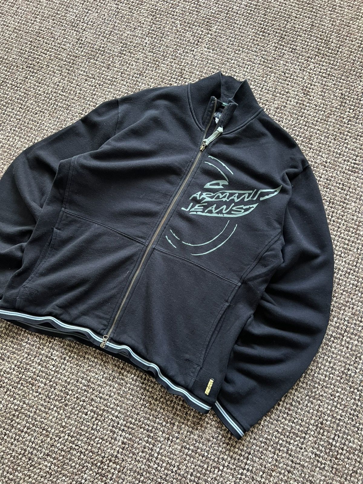 Armani Armani Jeans Zipper Jacket Vintage 00ʼs Y2K Size US XXL / EU 58 / 5 - 4 Thumbnail