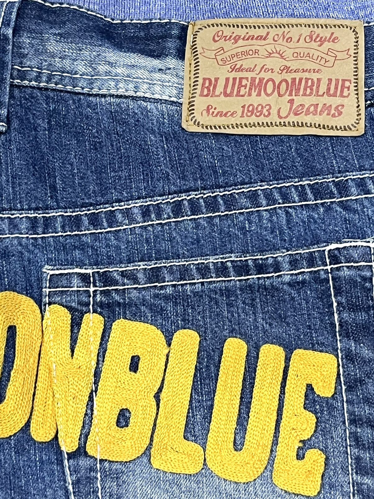 Pure Blue Japan Vintage BLUEMOONBLUE Side SpellOut Butt Embroidery Hysteric Size US 30 / EU 46 - 13 Thumbnail
