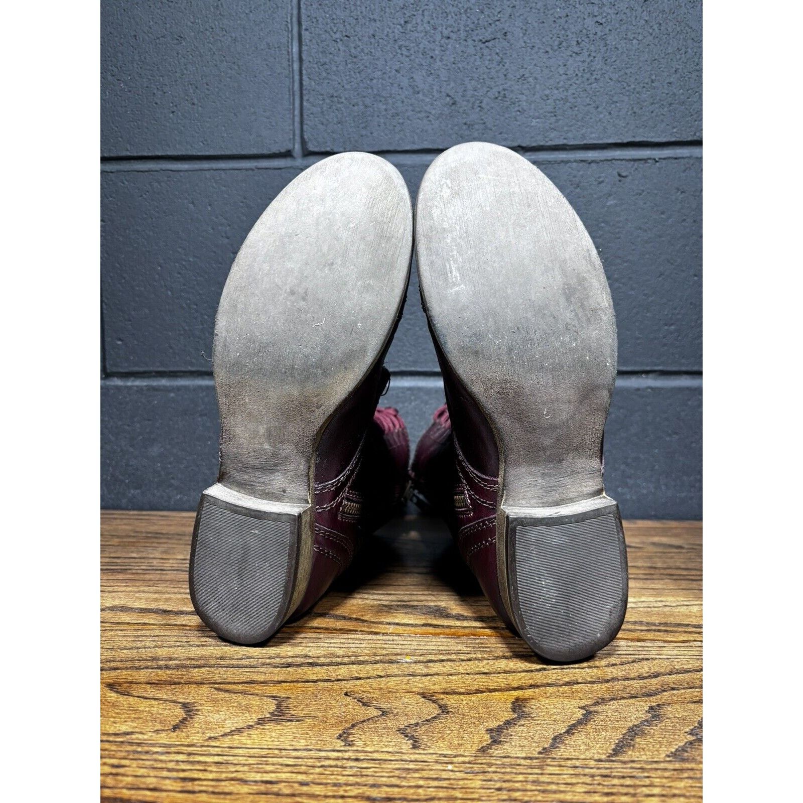 Steve Madden STEVE MADDEN Troopa Burgundy Leather Biker Combat Boots Grailed