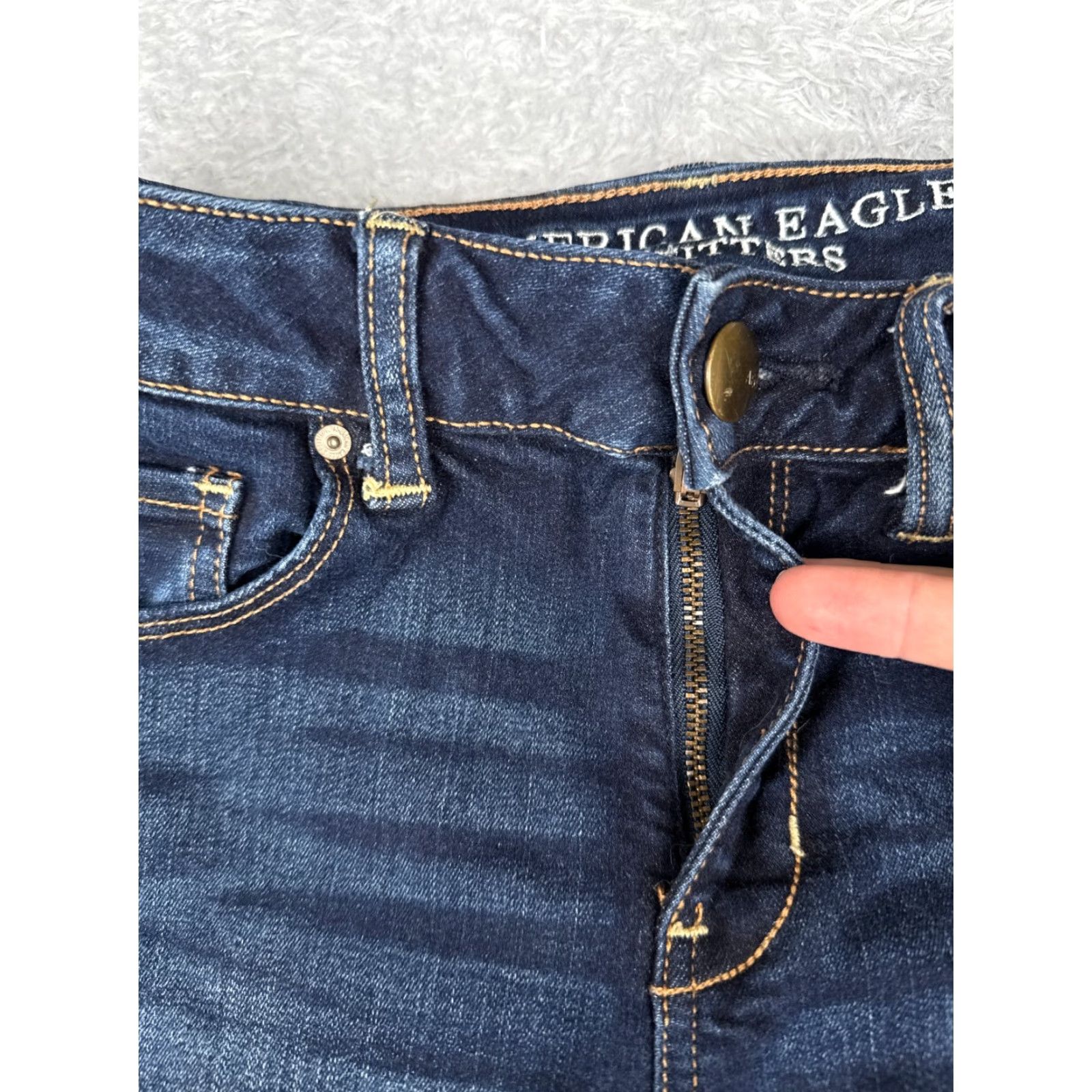 American Eagle Outfitters American Eagle Jeans Women 4 S Blue Skinny Super Stretch Cotton Blend Low 26x27 Size 27" / US 4 / IT 40 - 5 Thumbnail