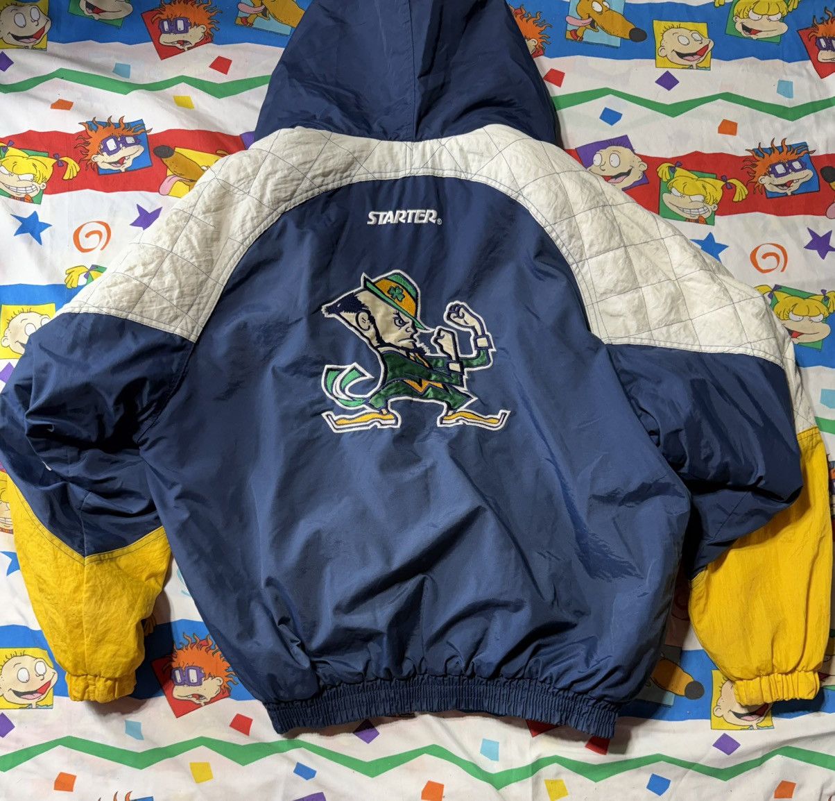 Starter Vintage 90s Starter Norte Dame Fighting Irish Puffer Jacket Size US XL / EU 56 / 4 - 3 Thumbnail