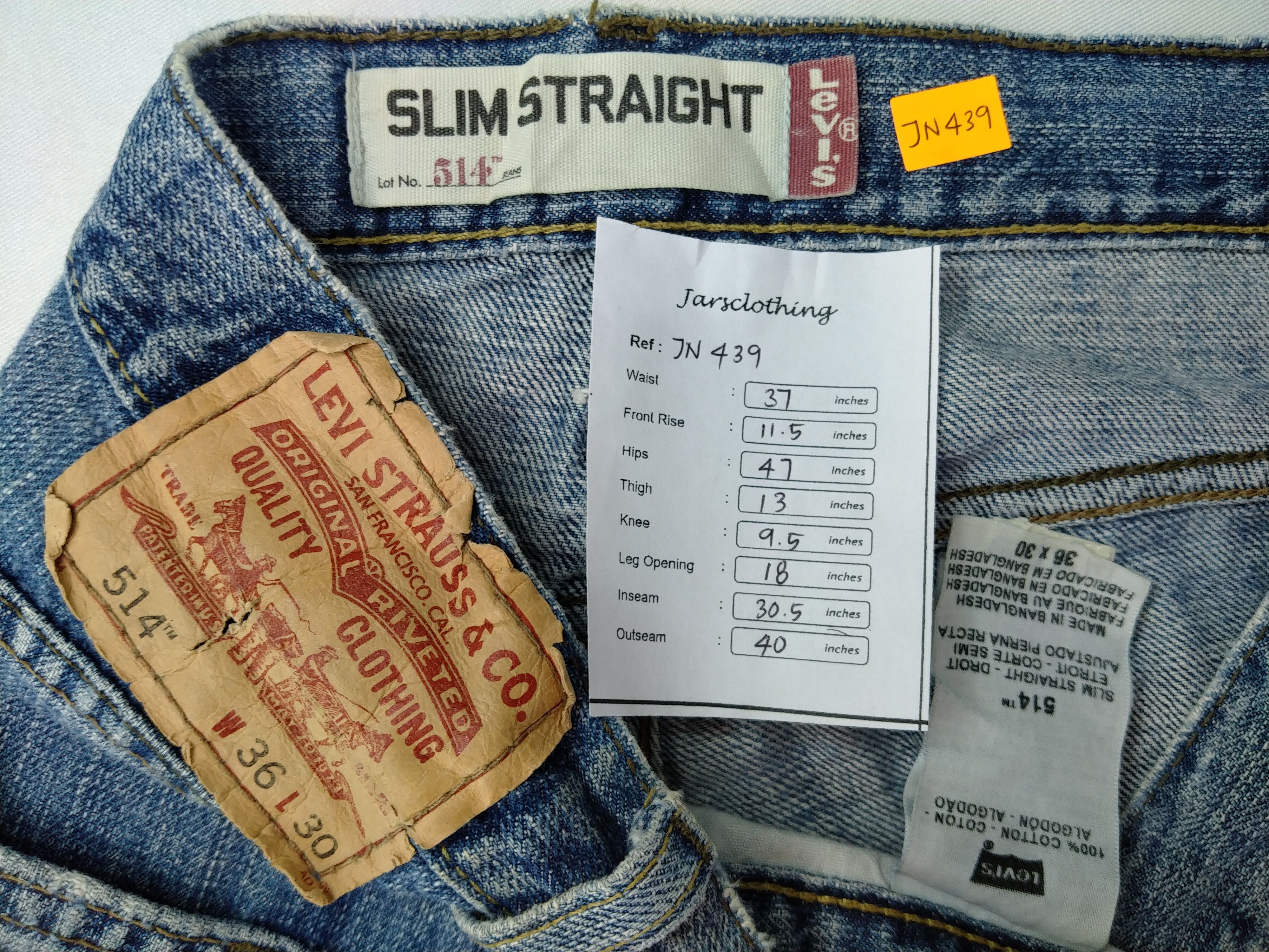 Levi's Blue Slim Straight Vintage Levi's 514 Denim 37x30.5 -JN439 Size US 37 - 11 Thumbnail
