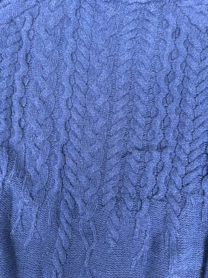 Just Cavalli 2010s Cavalli Avant-Garde Navy Destructured Wool Sweater Size US L / EU 52-54 / 3 - 8 Thumbnail