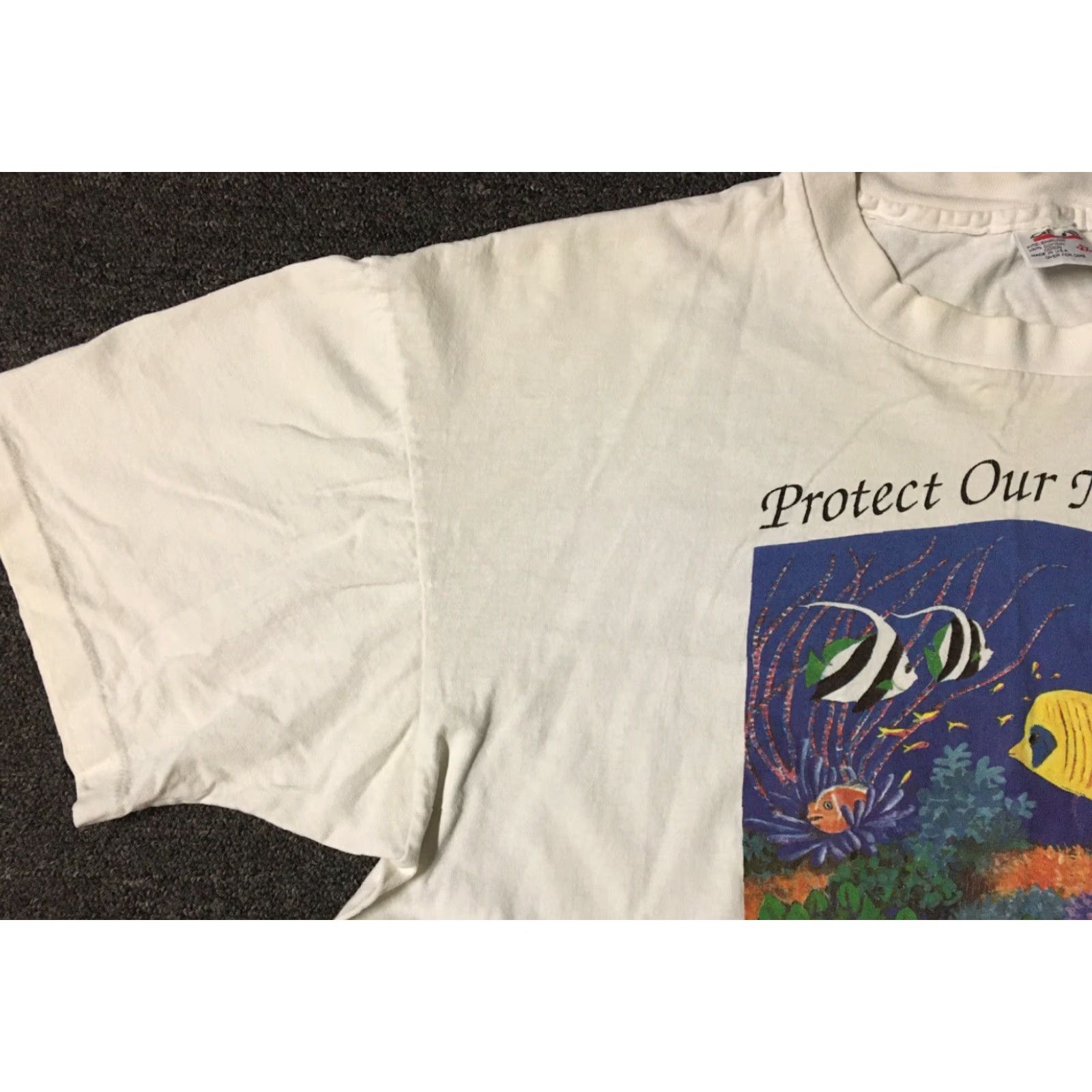 Vintage VINTAGE 90s Protect Our Ocean Faded Shirt XXL Single Stitch USA Nature Art Grunge Size US XXL / EU 58 / 5 - 5 Thumbnail