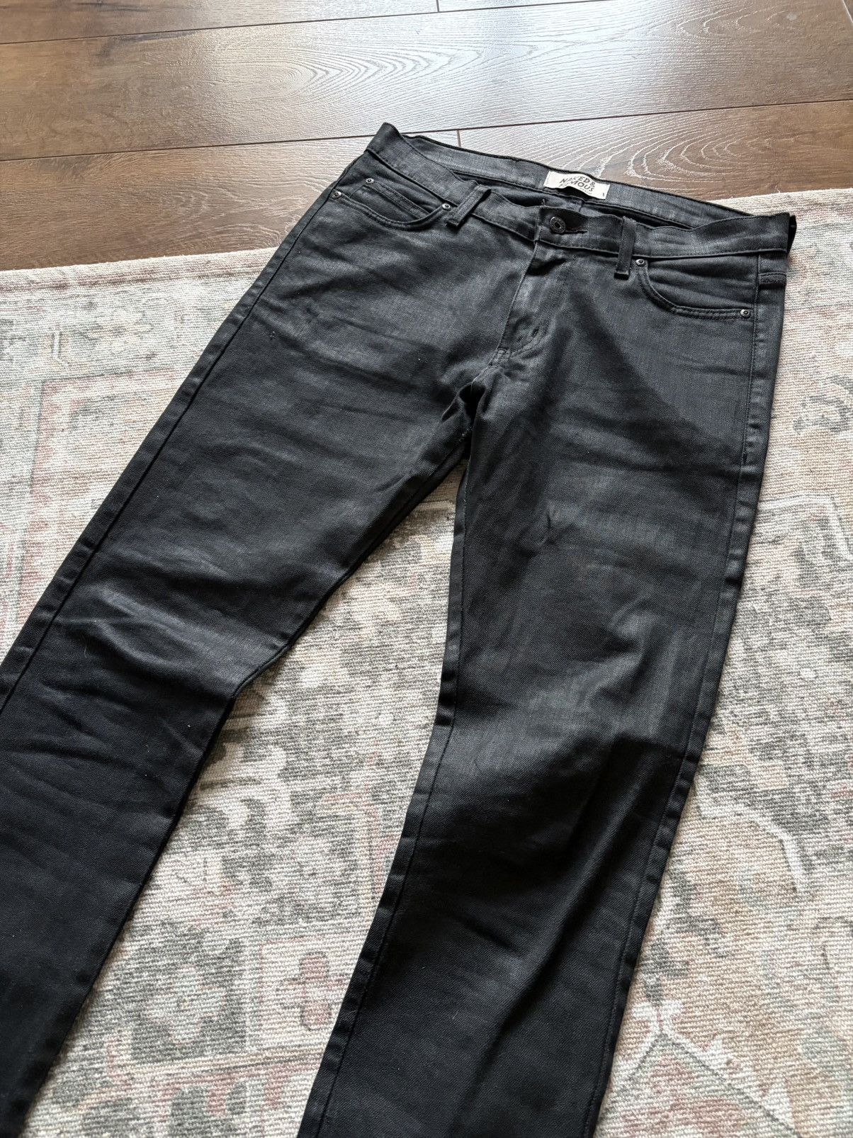 If Six Was Nine Naked & Famose Y2K Wax Coated Black Stretch Size US 32 / EU 48 - 4 Thumbnail
