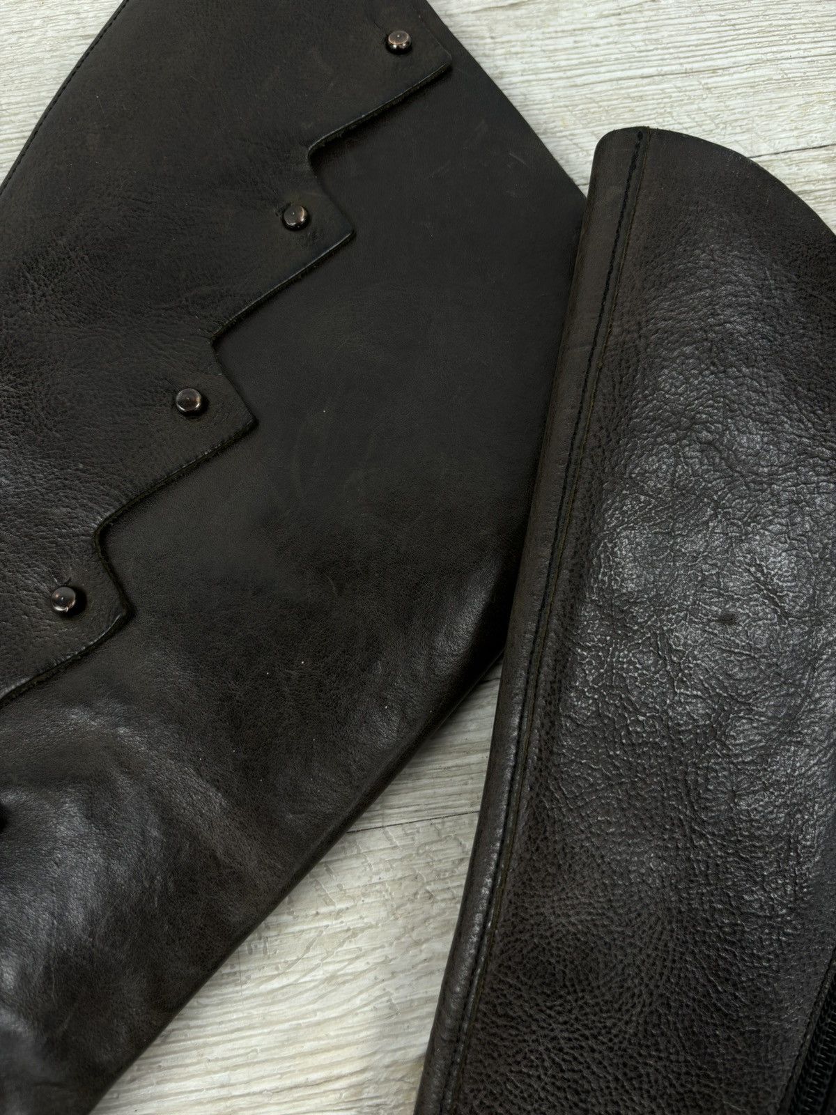 CYDWOQ RARE RUGGED Hand Made USA Leather Knee High Hessian Boots 38 Size US 8 / IT 38 - 20 Thumbnail