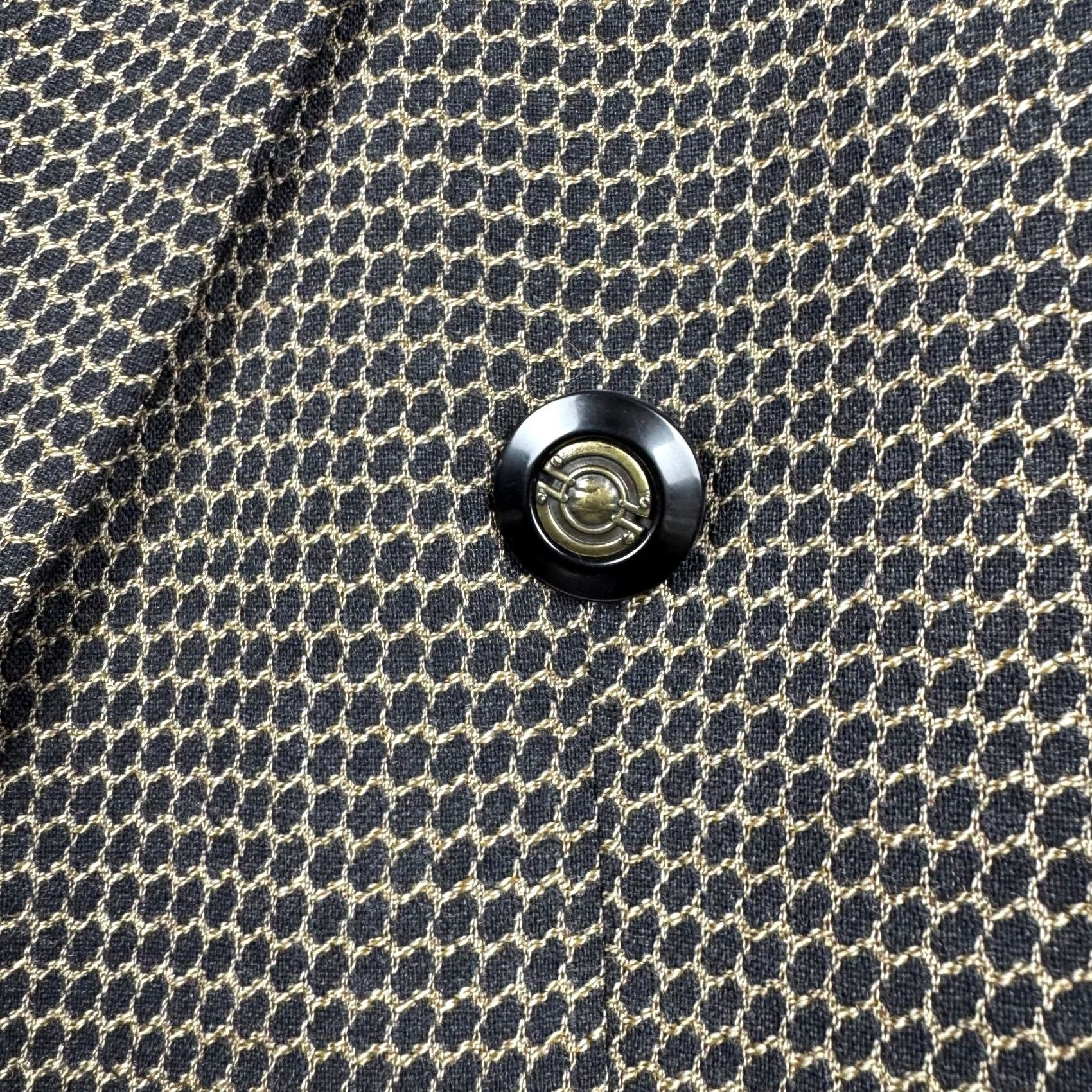 Doublet Bernini Wool 42 US/52 IT Double Breasted Blazer Coat Geometric 2 Piece Men Suit Jacket VINTAGE No Size 42R - 4 Thumbnail