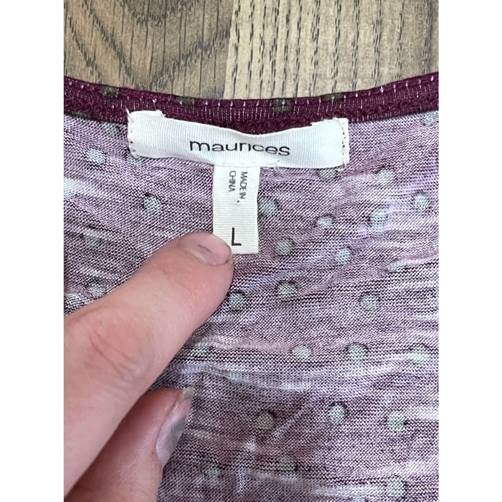 Vintage Maurices Shirt Women's Large Purple Green Tie Up Collar T-Shirt Short Sleeve Collared Casual Modern Basic Size L / US 10 / IT 46 - 7 Thumbnail