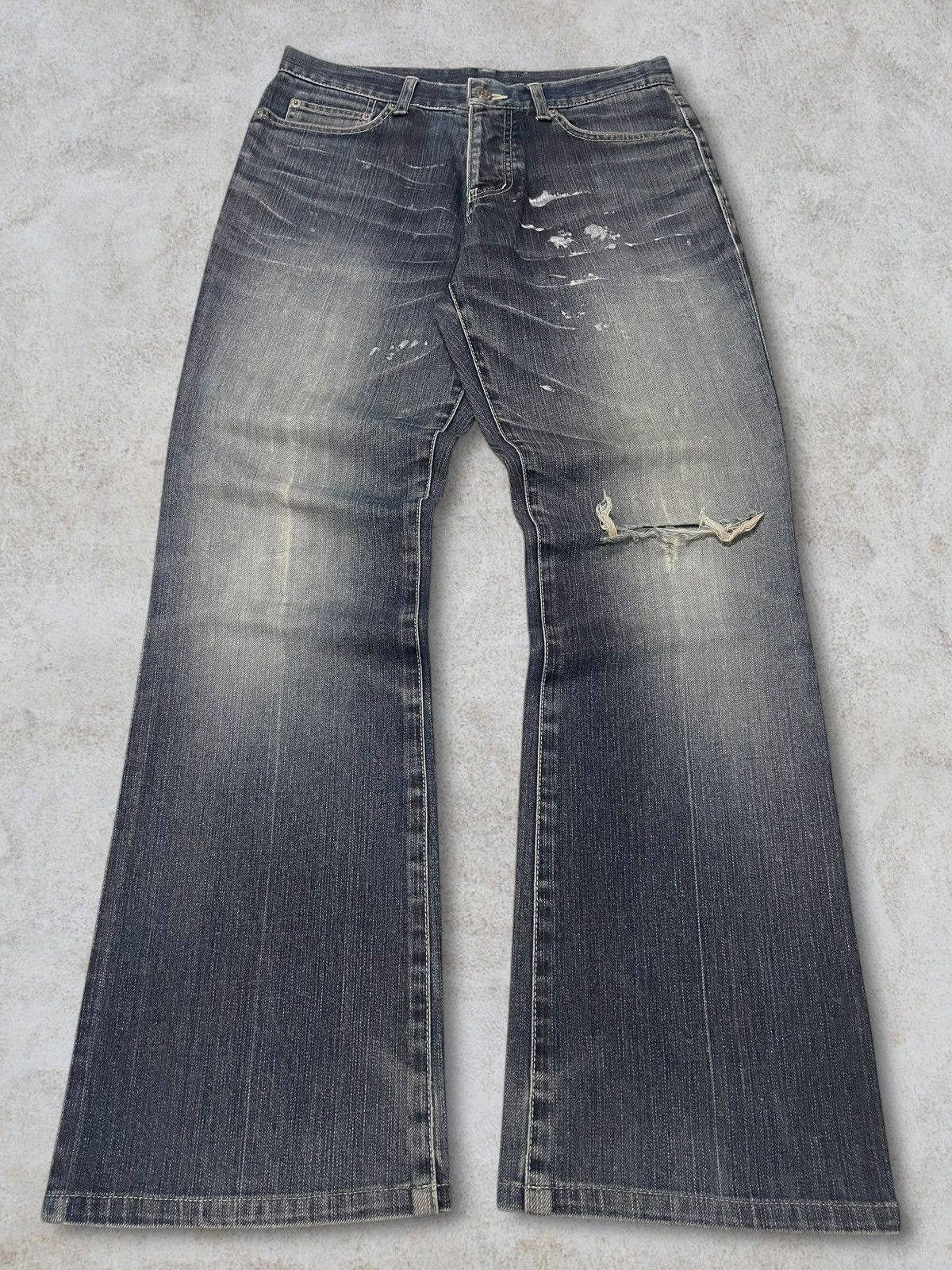 Tornado Mart Vintage Tornado Mart Paint Splatter Button Fly Bootcut Jeans Size US 30 / EU 46 - 1 Thumbnail