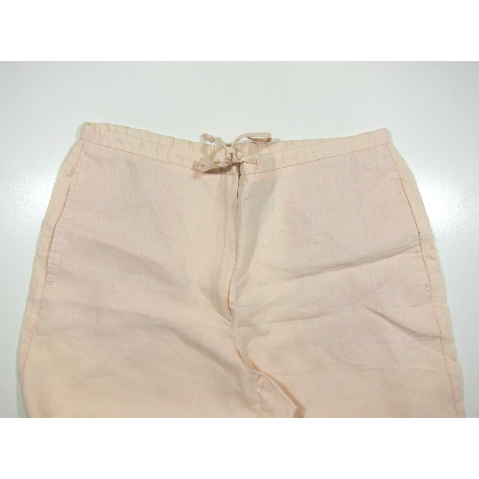 Liz Claiborne Liz Claiborne Sport 100% Linen Soft Pink Wide Leg Casual Pant With Pockets 12/L Size 34" / US 12 / IT 48 - 4 Thumbnail