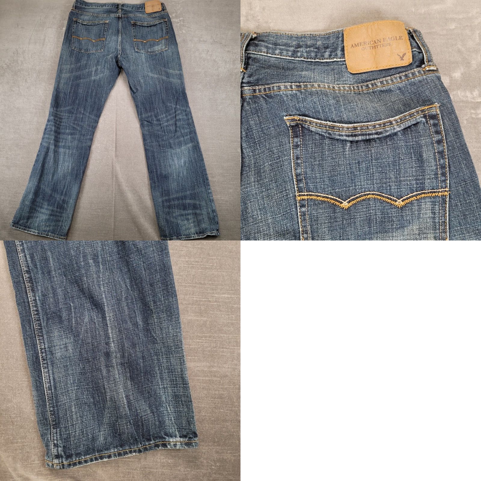 American Eagle Outfitters American Eagle Mens Bootcut Jeans Blue Wash 36x31 Size 34 Inseam 32 Distressed Size US 36 / EU 52 - 8 Thumbnail