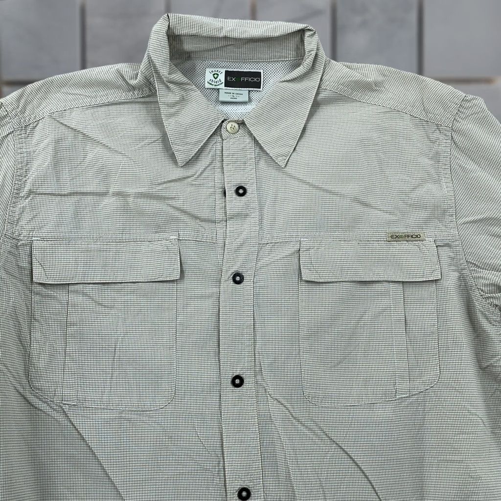 ExOfficio ExOfficio Shirt Men L Beige Check Insect Shield BugsAway Hiking Fishing Collared Shirt Size US L / EU 52-54 / 3 - 1 Thumbnail