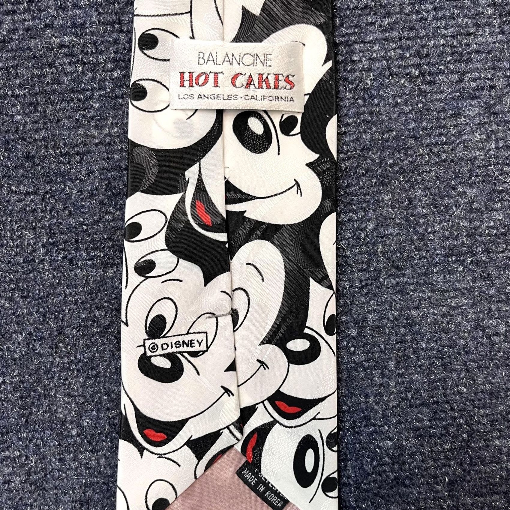 Disney Balancine Hot Cakes Tie Mens One Size White Mickey Mouse Disney Allover Novelty Size US 35 - 2 Thumbnail
