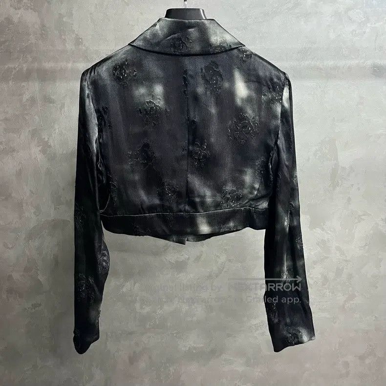 Chanel Chanel Black blurred brand logo logo short lapel jacket Size S / US 4 / IT 40 - 5 Thumbnail