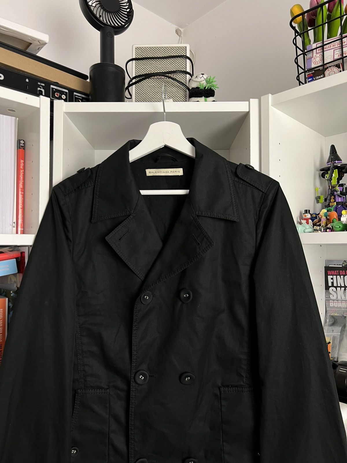 Balenciaga × Designer Balenciaga Paris black cotton coat jacket S designer archive Size S / US 4 / IT 40 - 6 Thumbnail