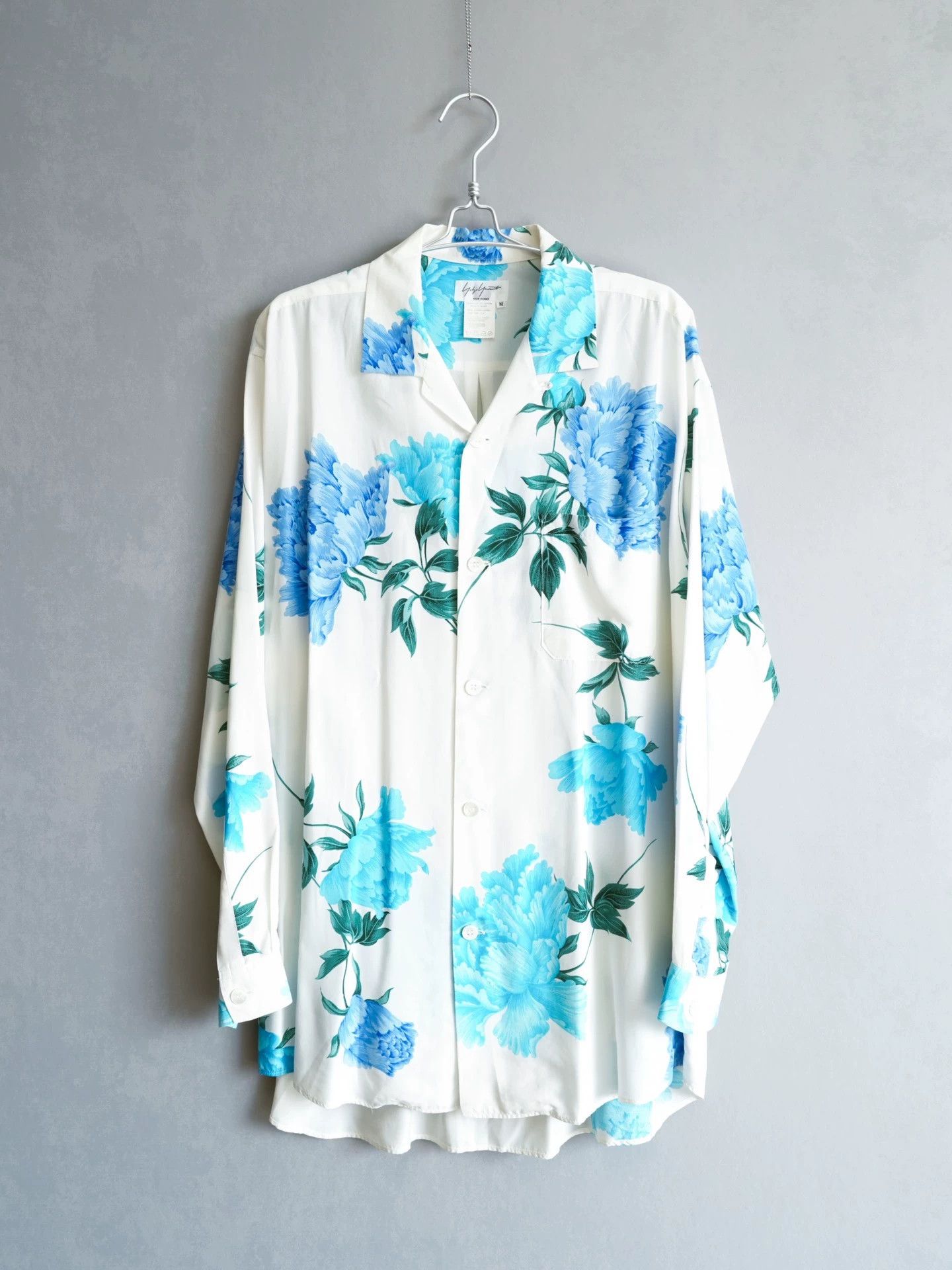 Yohji Yamamoto Yohji Yamamoto 96SS Blue Peony Oversized Shirt M Size US M / EU 48-50 / 2 - 1 Thumbnail