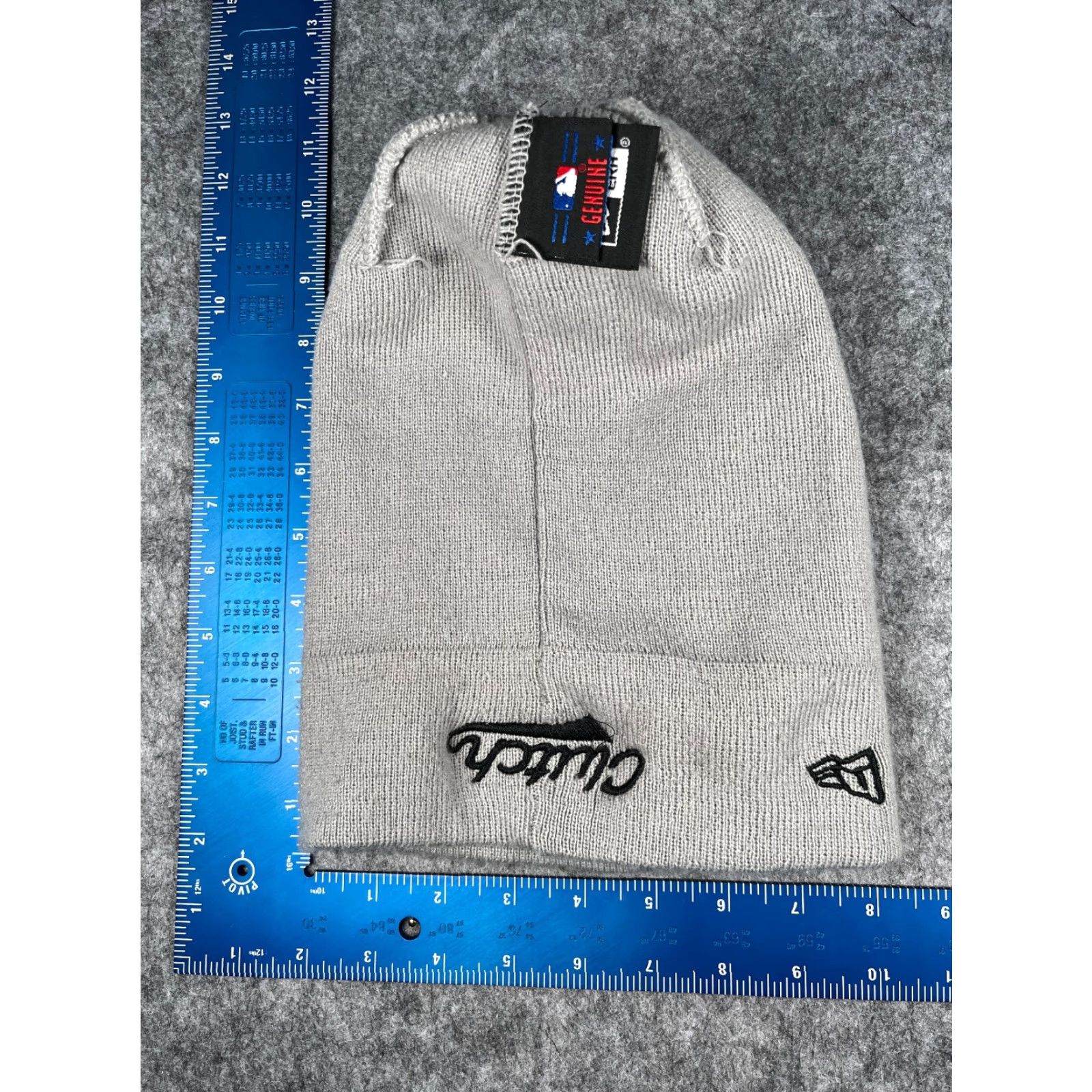 New Era New Era Beanie Hats Adult One Size Gray Stripe 100% Acrylic Pom Beanie, Knit, Sports, Men, Lightweight, Adjustable, Casual, Fall Spring Summer Winter Size ONE SIZE - 7 Thumbnail