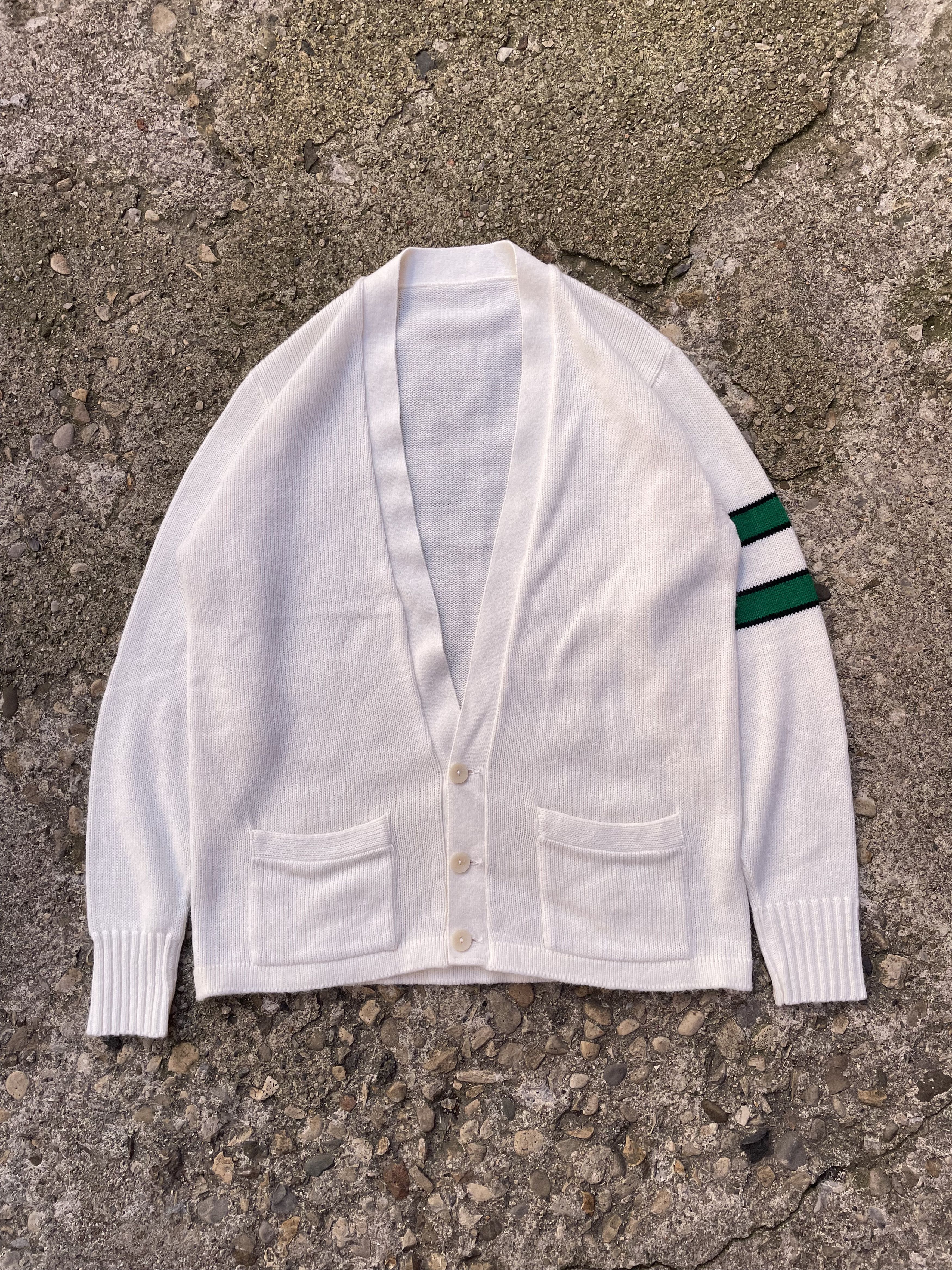 Vintage True Vintage 1960's Varsity Knit Cardigan Sweater Size US L / EU 52-54 / 3 - 1 Thumbnail