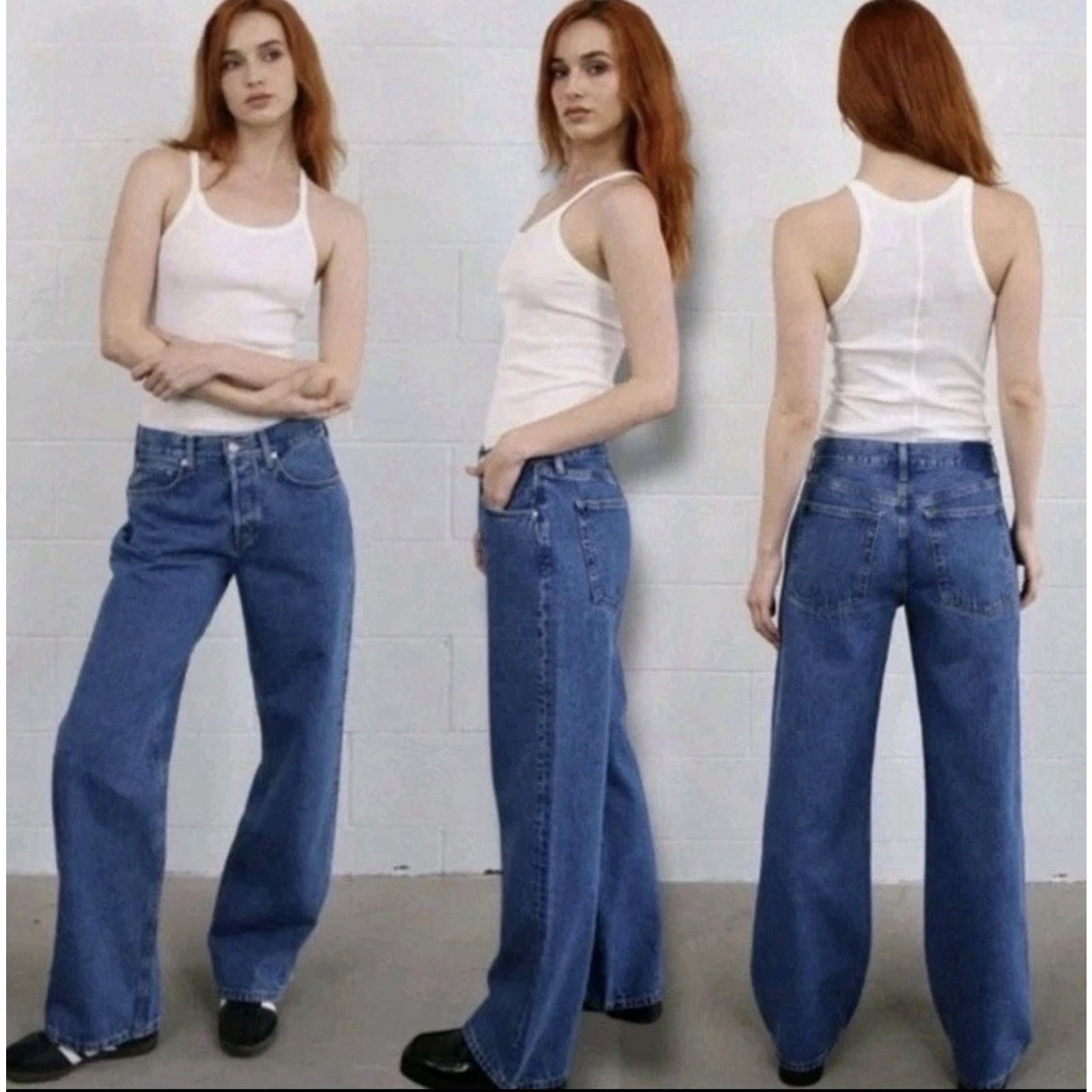 ETICA Etica Relaxed Button Fly Wide Leg Jeans Blue W's 29 [33x33] Size 33" - 1 Thumbnail