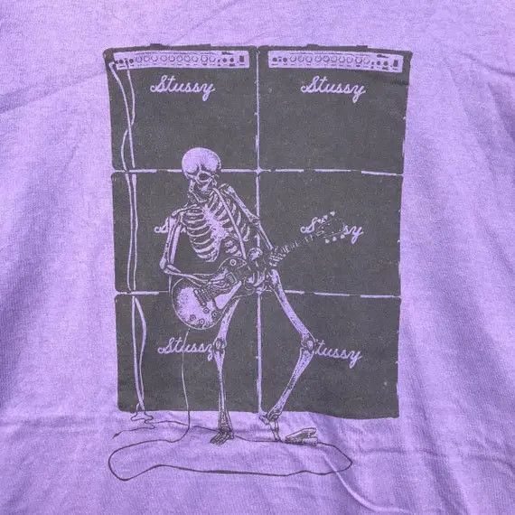 Stussy Vtg STUSSY SKATEBOARD BONES Skull Painting Tee Shirt Size US L / EU 52-54 / 3 - 6 Thumbnail