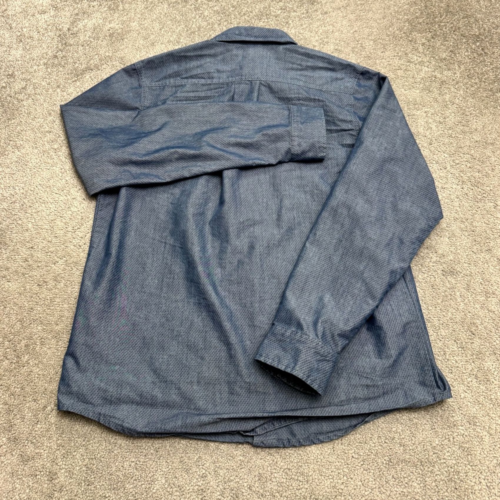 Adidas Adidas Shirt Mens Medium Blue Casual Chambray Textured Long Sleeve Button Down Size US M / EU 48-50 / 2 - 2 Thumbnail