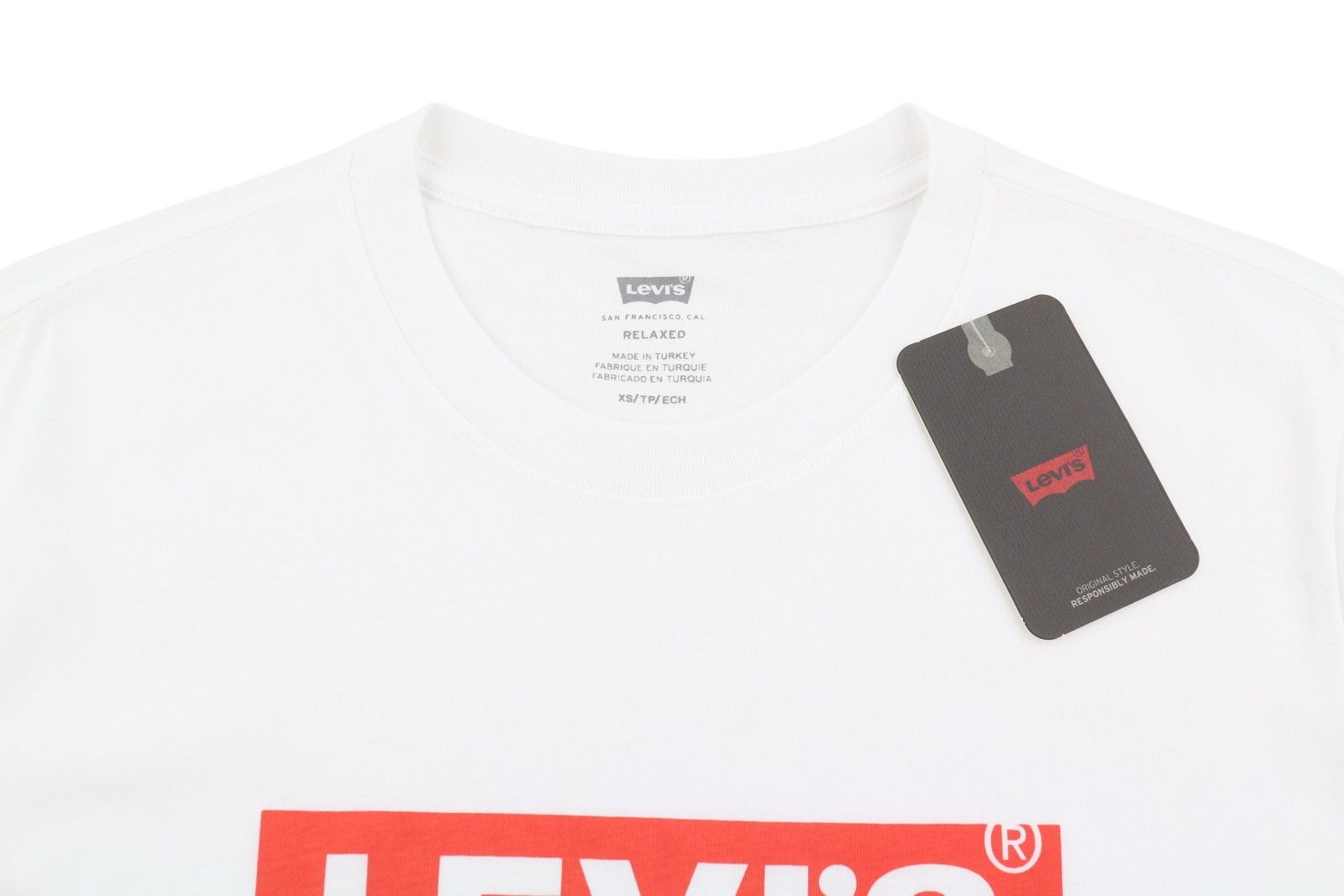 Levi's RELAXED XS White Cotton Tricot Crew Neck Logo 87862 Size US XS / EU 42 / 0 - 5 Thumbnail