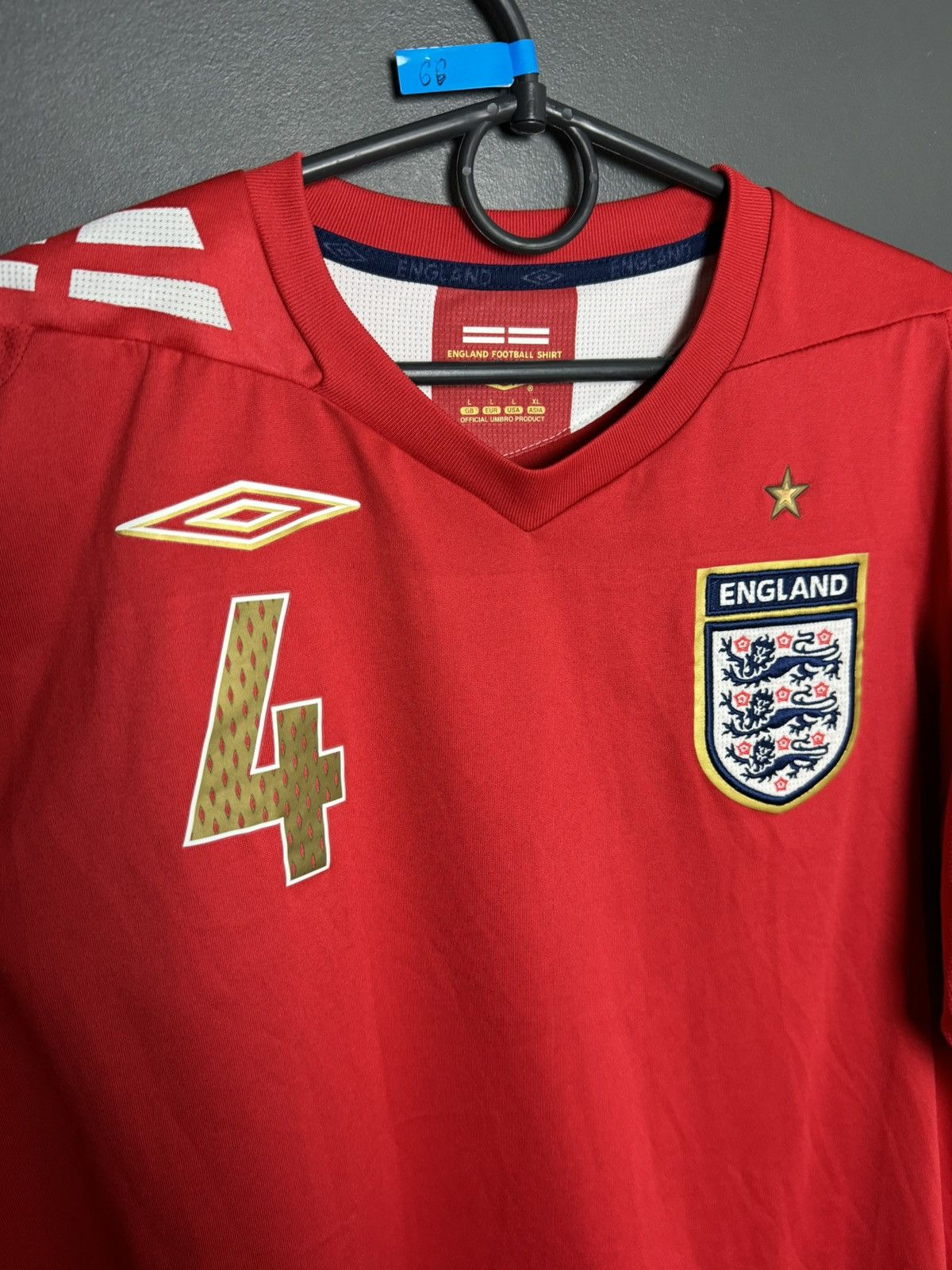 Umbro England National Team 06/08 Away Gerrard Football Jersey Size US L / EU 52-54 / 3 - 4 Thumbnail