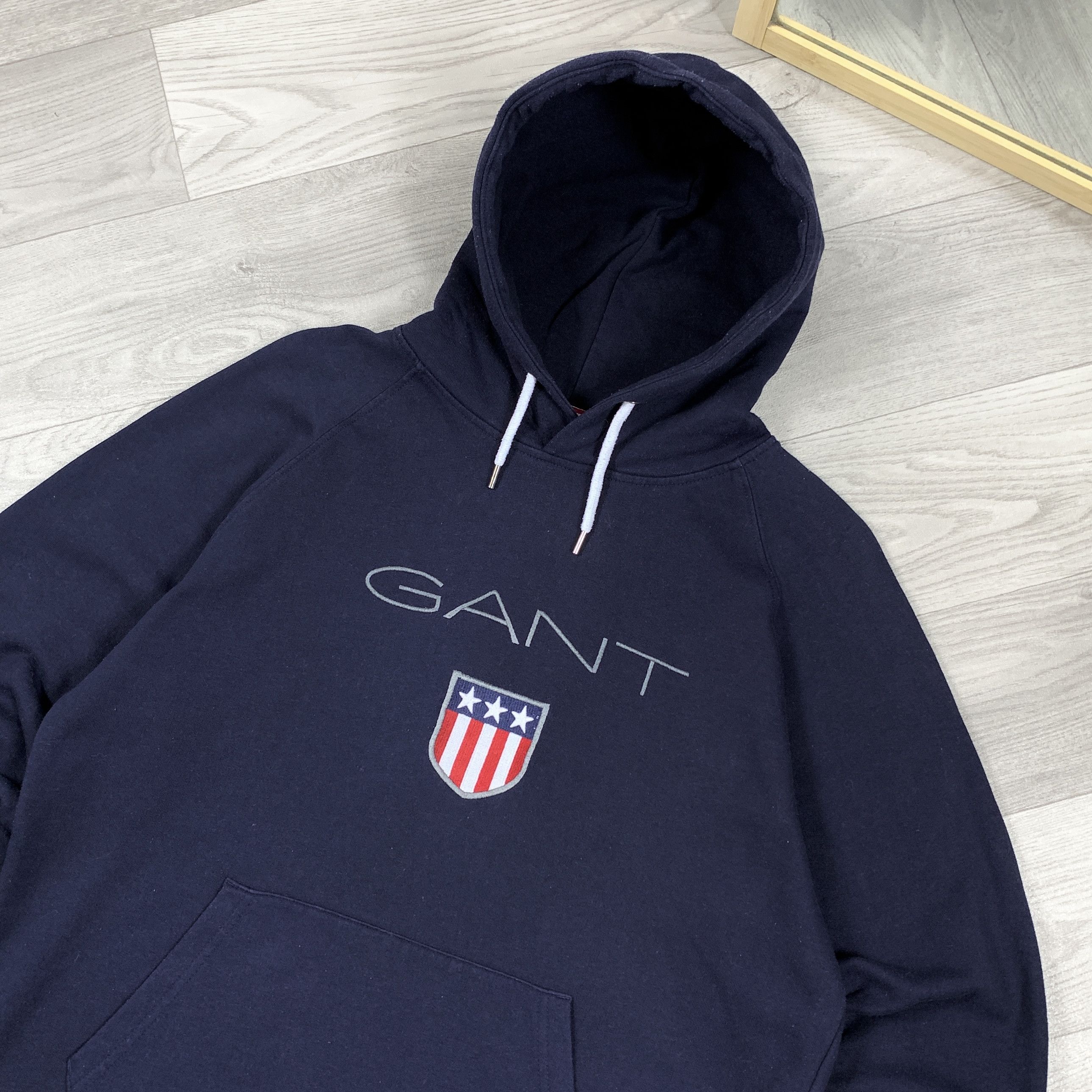 GANT Icon Blue Embroidered Hoodie Hooded Sweat XL