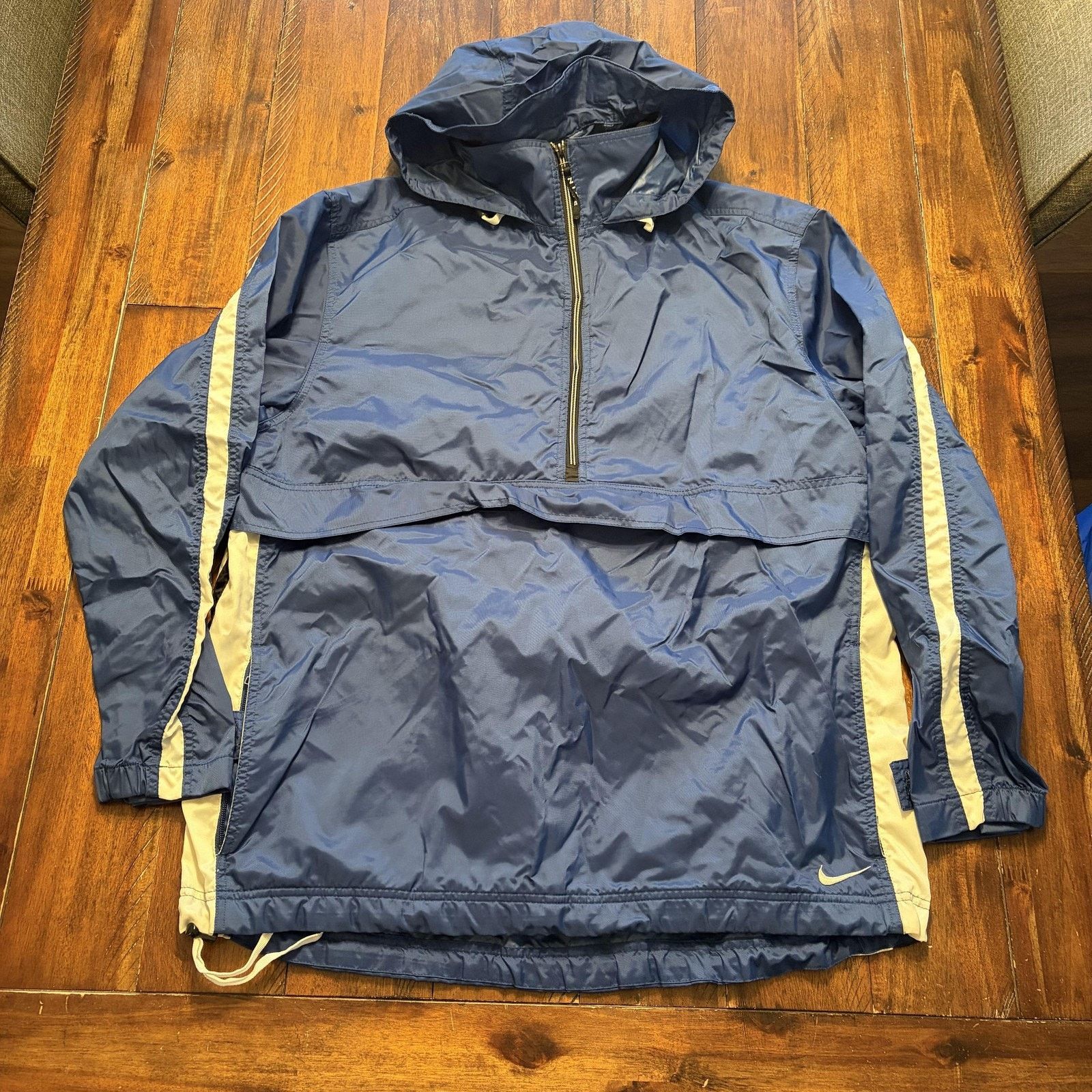 Nike Nike Pullover Jacket Mens Large Blue Half Zip Windbreaker Size US L / EU 52-54 / 3 - 2 Thumbnail