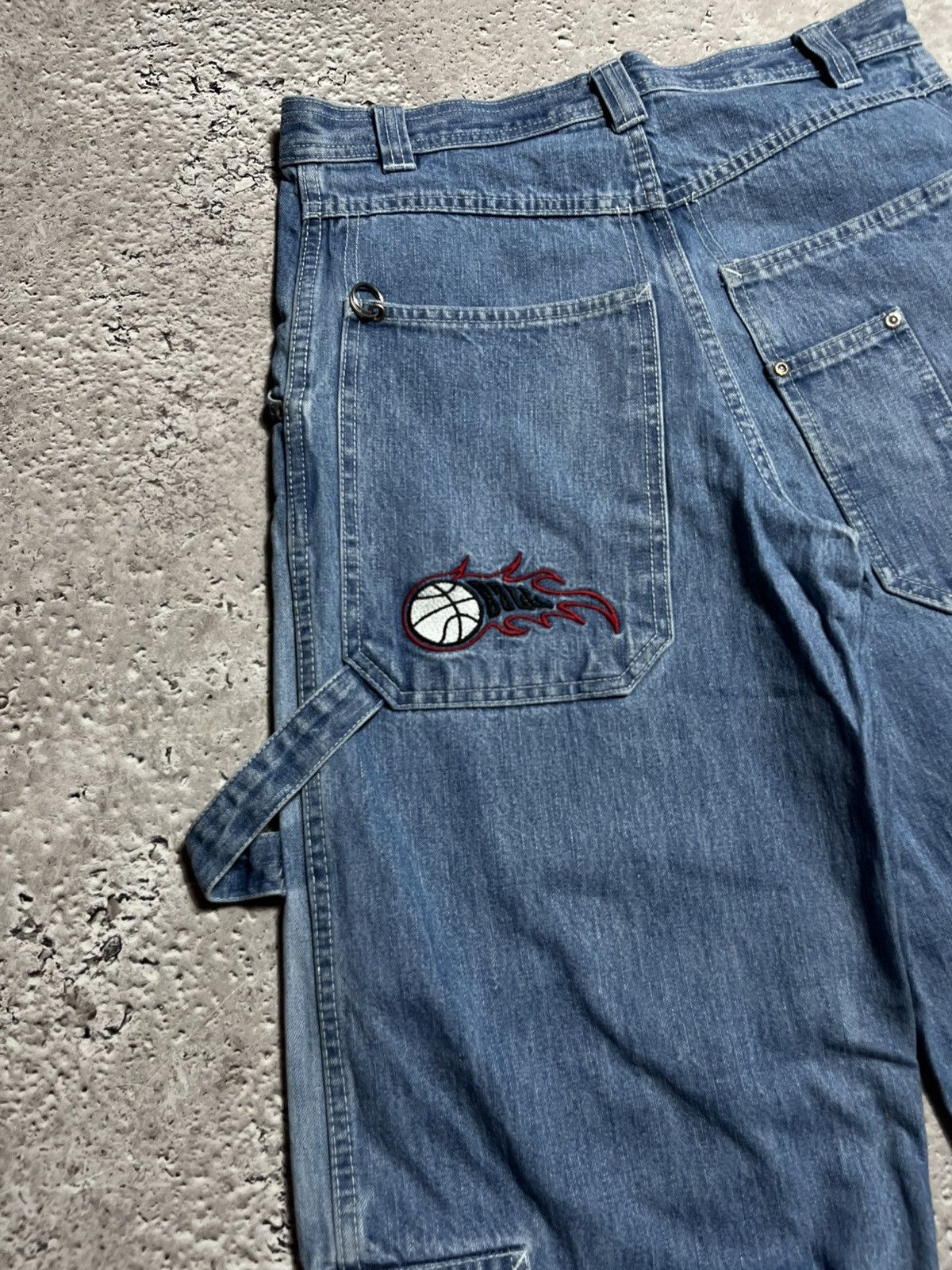 Vintage Vintage Y2K Baggy Carpenter Jeans Flame Basketball Patch Size US 29 - 6 Thumbnail