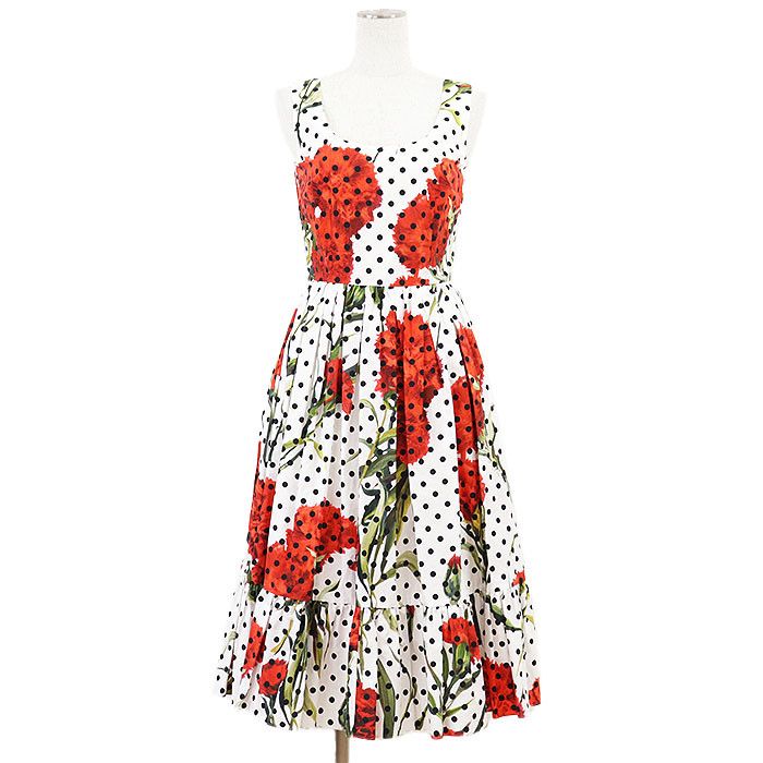 Dolce & Gabbana Dolce & Gabbana Dolce&Gabbana Cotton Pleated Dress Textile Dresses DUTY FREE for USA Size ONE SIZE - 1 Thumbnail