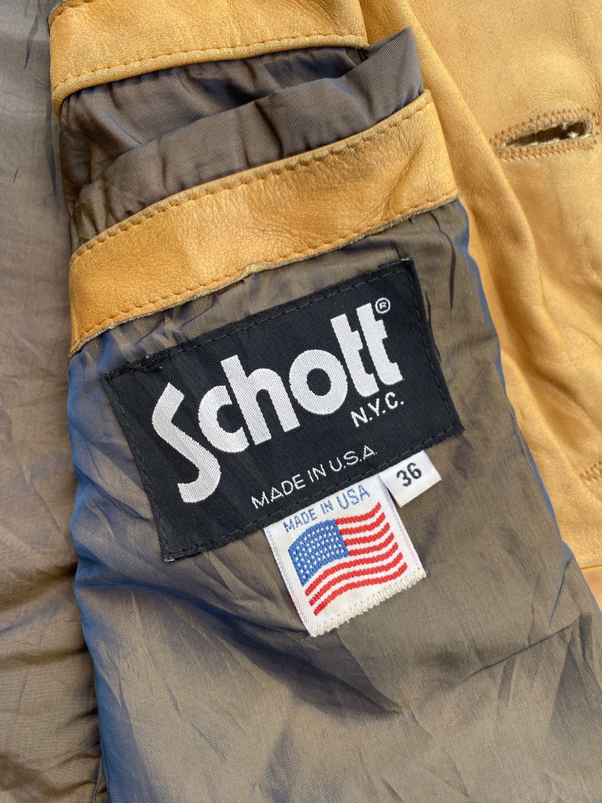 Schott Rare Vintage 90s Schott USA Genuine Leather Tailored Jacket Size M / US 6-8 / IT 42-44 - 10 Thumbnail