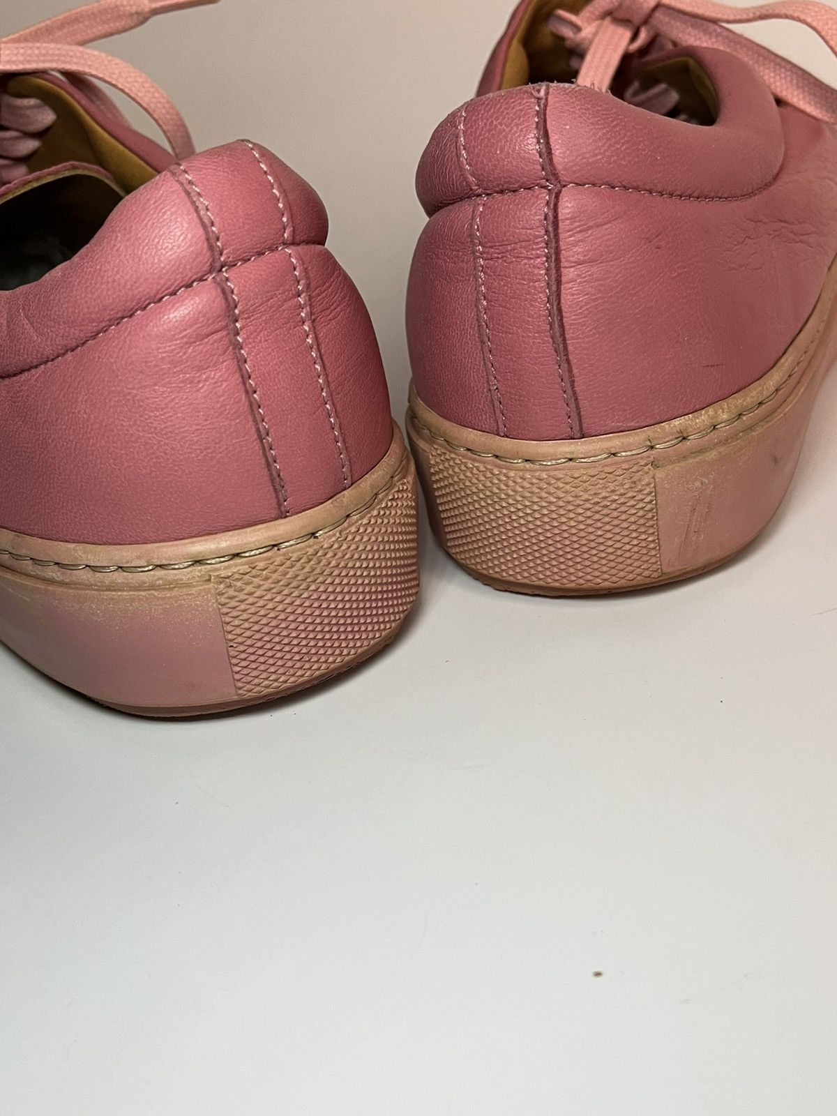 Acne Studios Acne Studios “Adriana” Face Plaque Pink Leather Low Sneakers Size US 9 / IT 39 - 6 Thumbnail