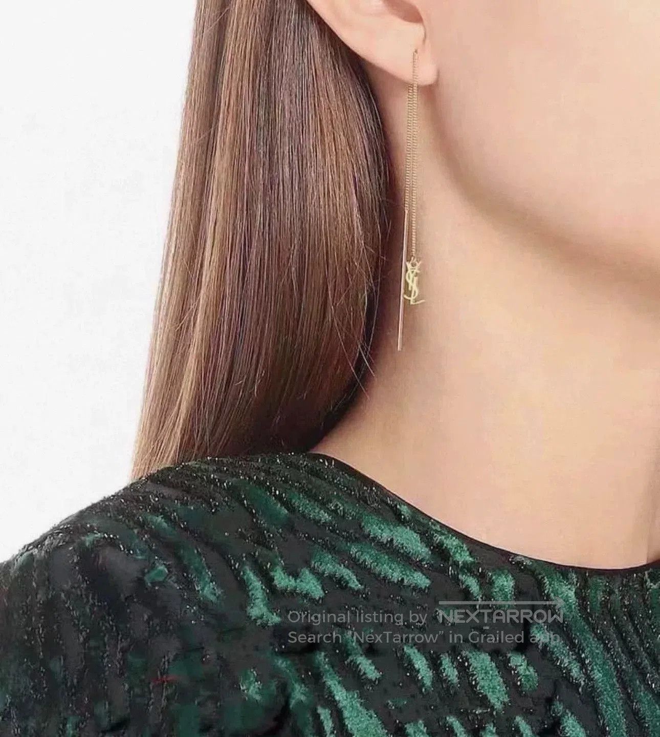 Yves Saint Laurent Saint Laurent YSL Gold Logo Earrings. Size ONE SIZE - 4 Thumbnail