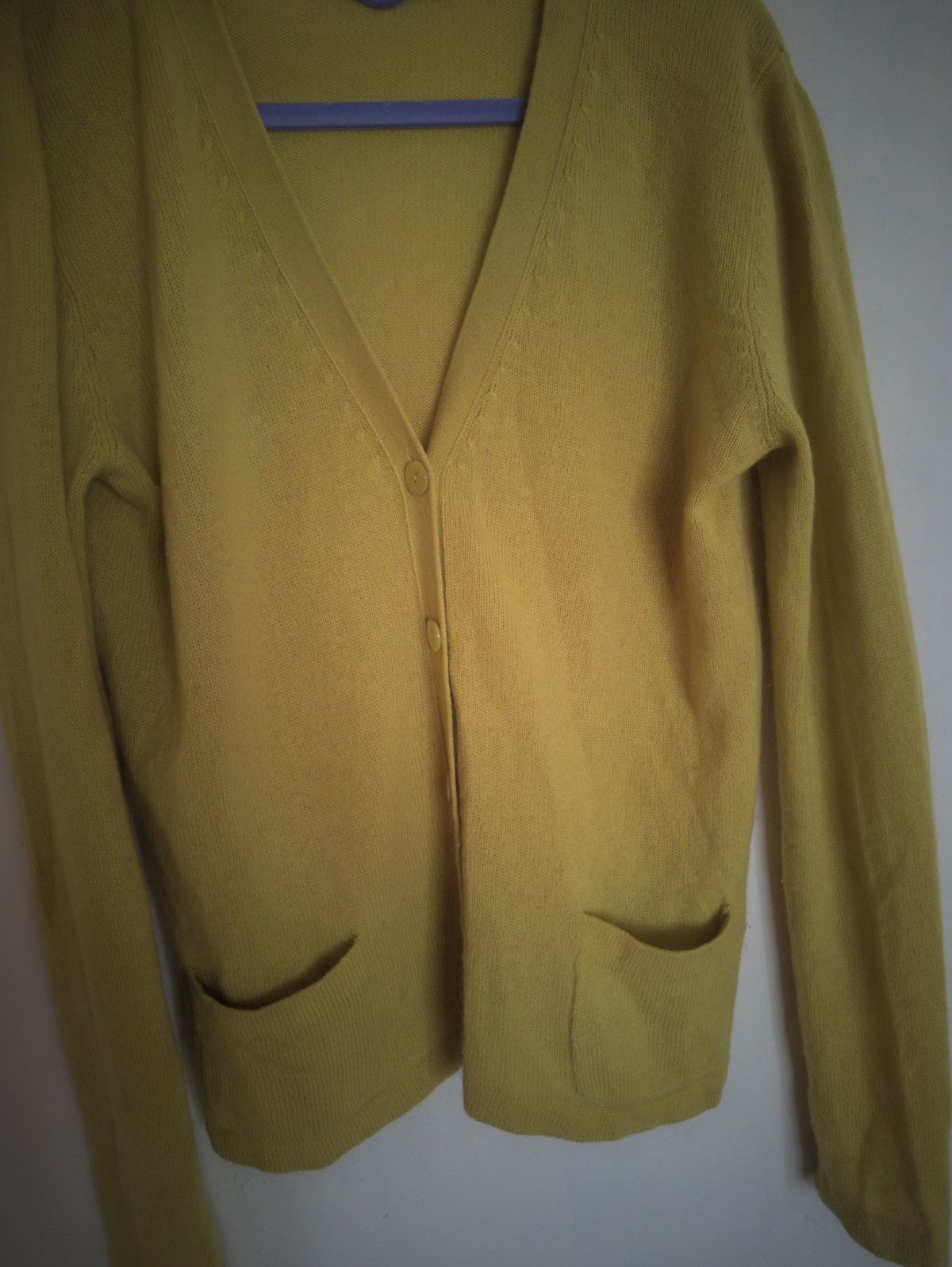 Max Mara Max Mara Cashmere Yellow Cardigan Sweater Size M-L “Japan” Size L / US 10 / IT 46 - 8 Thumbnail