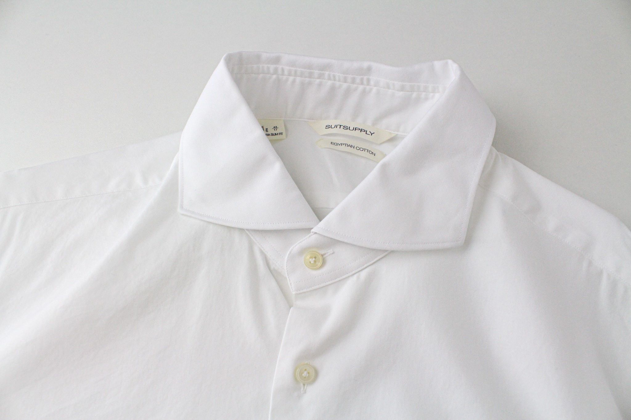 Suitsupply 43/47 Extra Slim Cotton White Cutaway Twill 72522 Size 42R - 3 Thumbnail