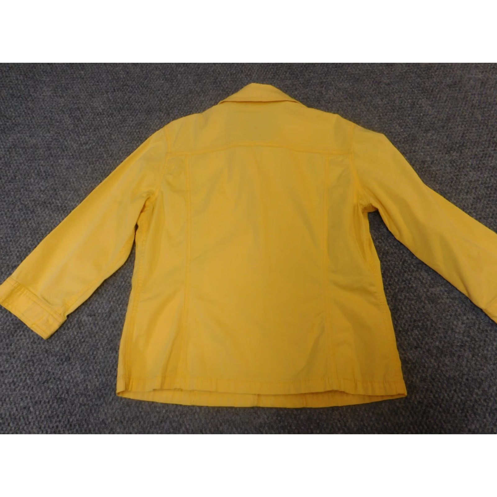 Vintage Chico's Jacket Womens 0 Yellow Button Zip Casual Knit Cotton Blend Size XS / US 0-2 / IT 36-38 - 6 Thumbnail