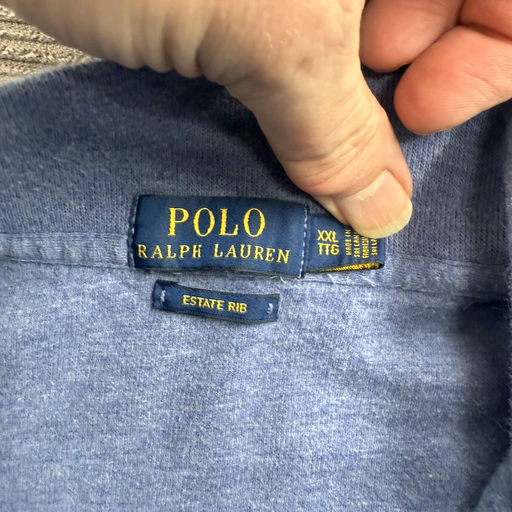 Ralph Lauren Polo Ralph Lauren Polo Ralph Lauren 2XL Blue Cotton Estate Rib Mock Neck 1/4 Zip Pullover Sweater Mens Preppy Casual Vintage? Size US XXL / EU 58 / 5 - 4 Thumbnail