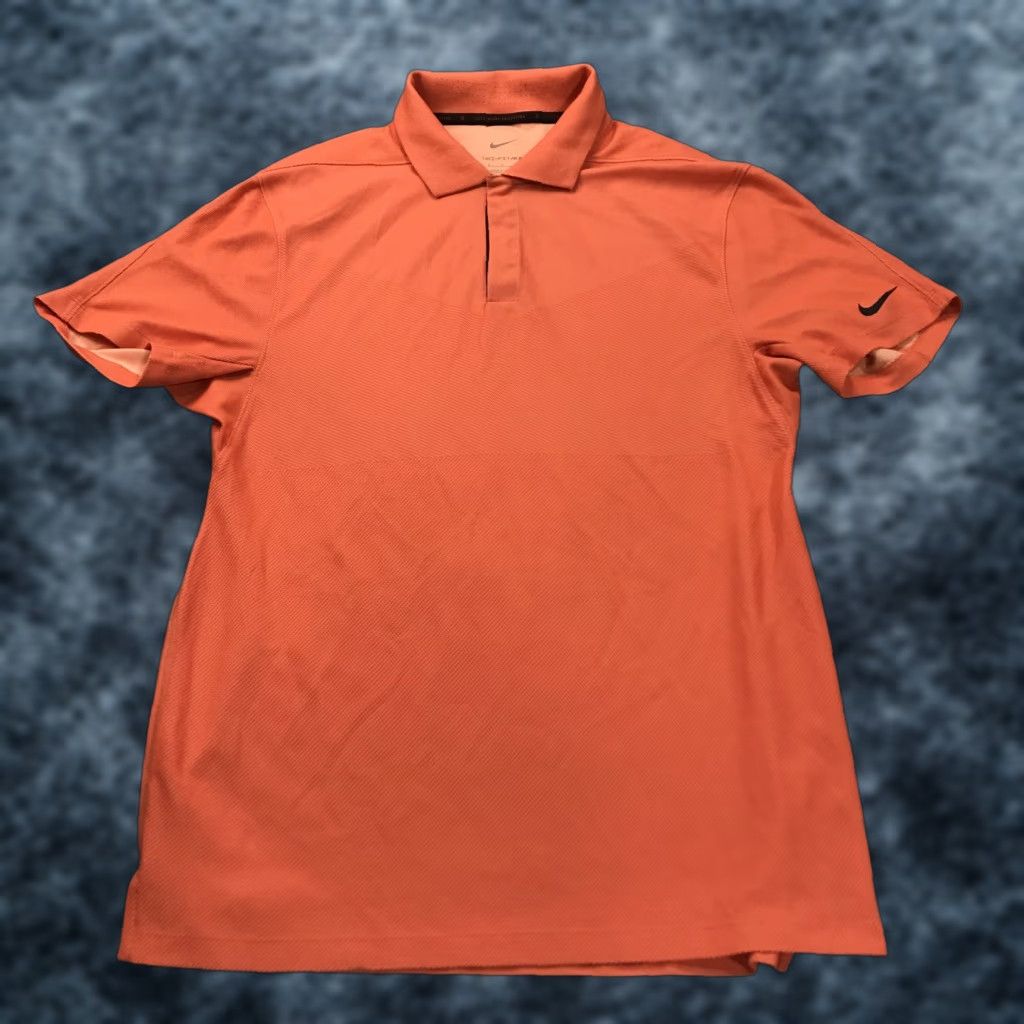Nike Nike Golf Polo Shirt Mens Small Orange Tiger Woods Snapt Dri Fit ADV Performance Baseball? Size US S / EU 44-46 / 1 - 1 Thumbnail