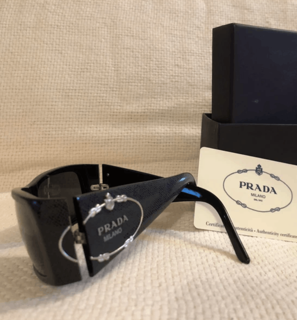 Designer × Prada Prada Sunglasses Oversized Rimless Y2K SPR 22M
