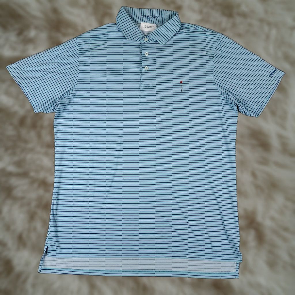 Vintage B Draddy Polo Shirt Mens L Blue Striped Short Sleeve Polo Shirt Size US L / EU 52-54 / 3 - 1 Thumbnail