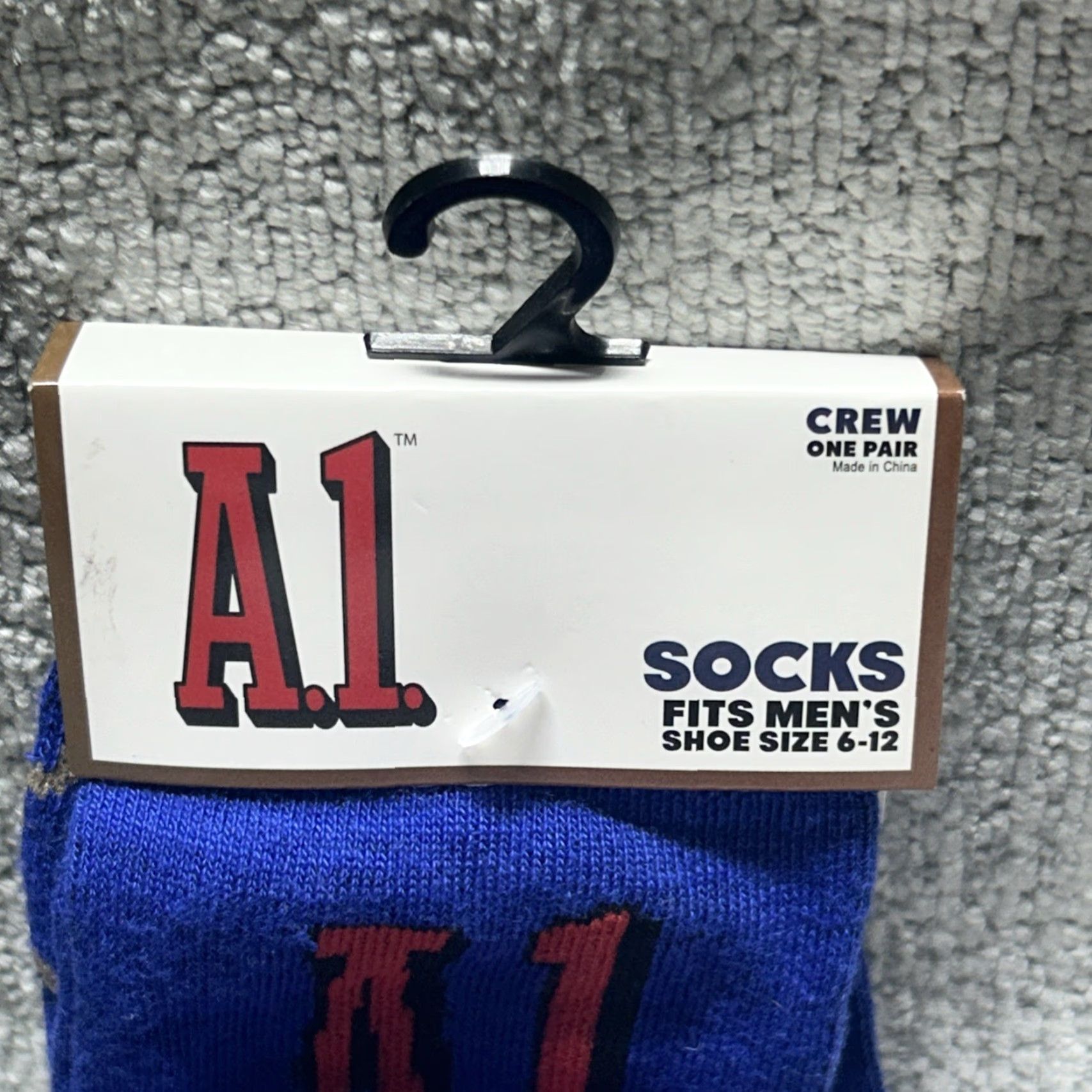Vintage A1 STEAK SAUCE Mens Crew Socks 1 Pair Size 6-12 Blue New Size ONE SIZE - 4 Thumbnail