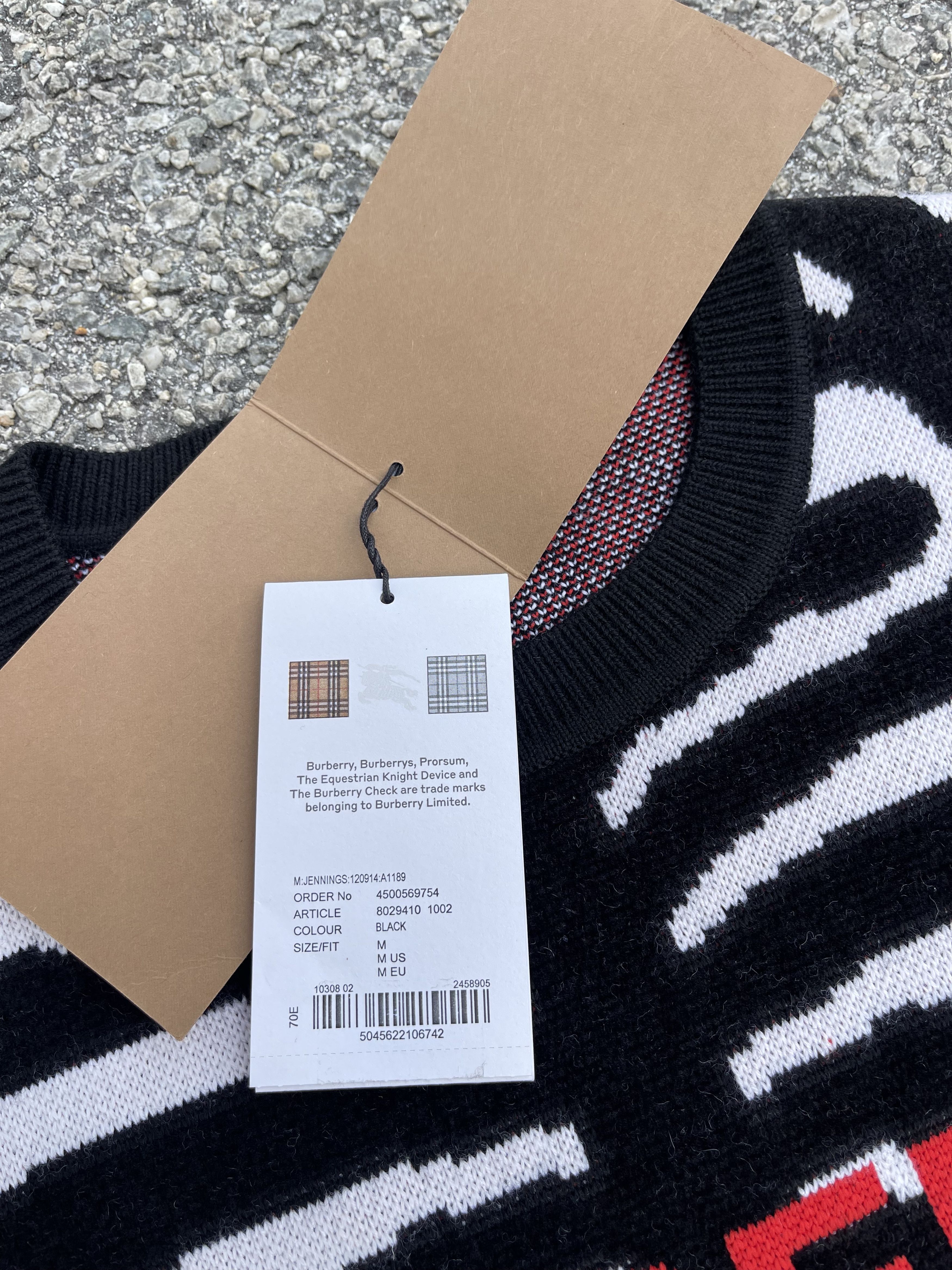 Burberry × Burberry Prorsum Burberry Mens Jennings Zebra Logo Jumper Knit Sweater Size US M / EU 48-50 / 2 - 9 Thumbnail