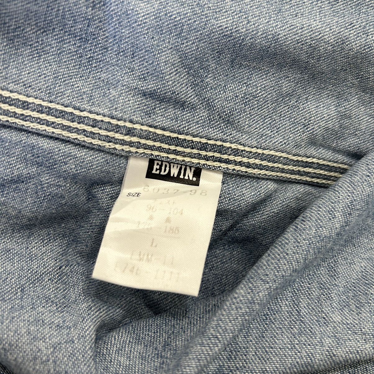 Edwin Vintage Edwin 90s Blue wash Denim Shirt Size US L / EU 52-54 / 3 - 12 Thumbnail
