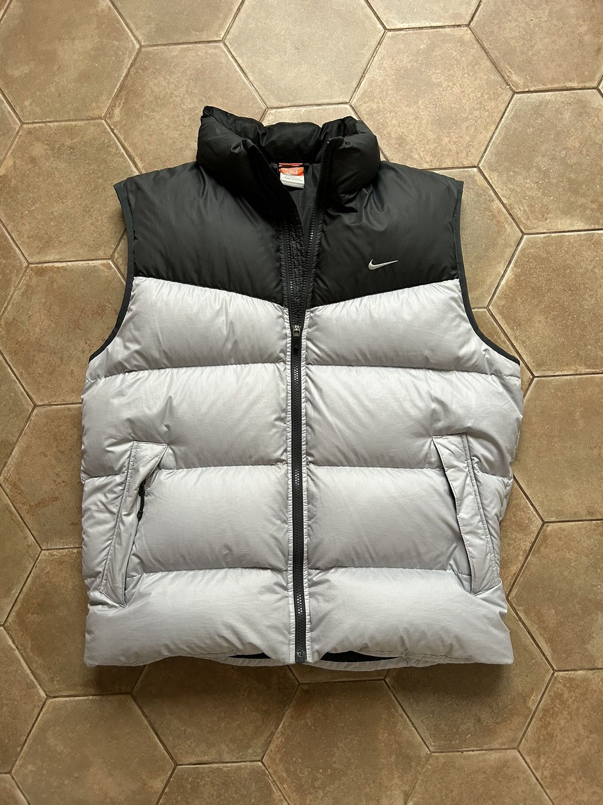Vintage 90s Nike Drill Down Puffer Swoosh Y2K Vest